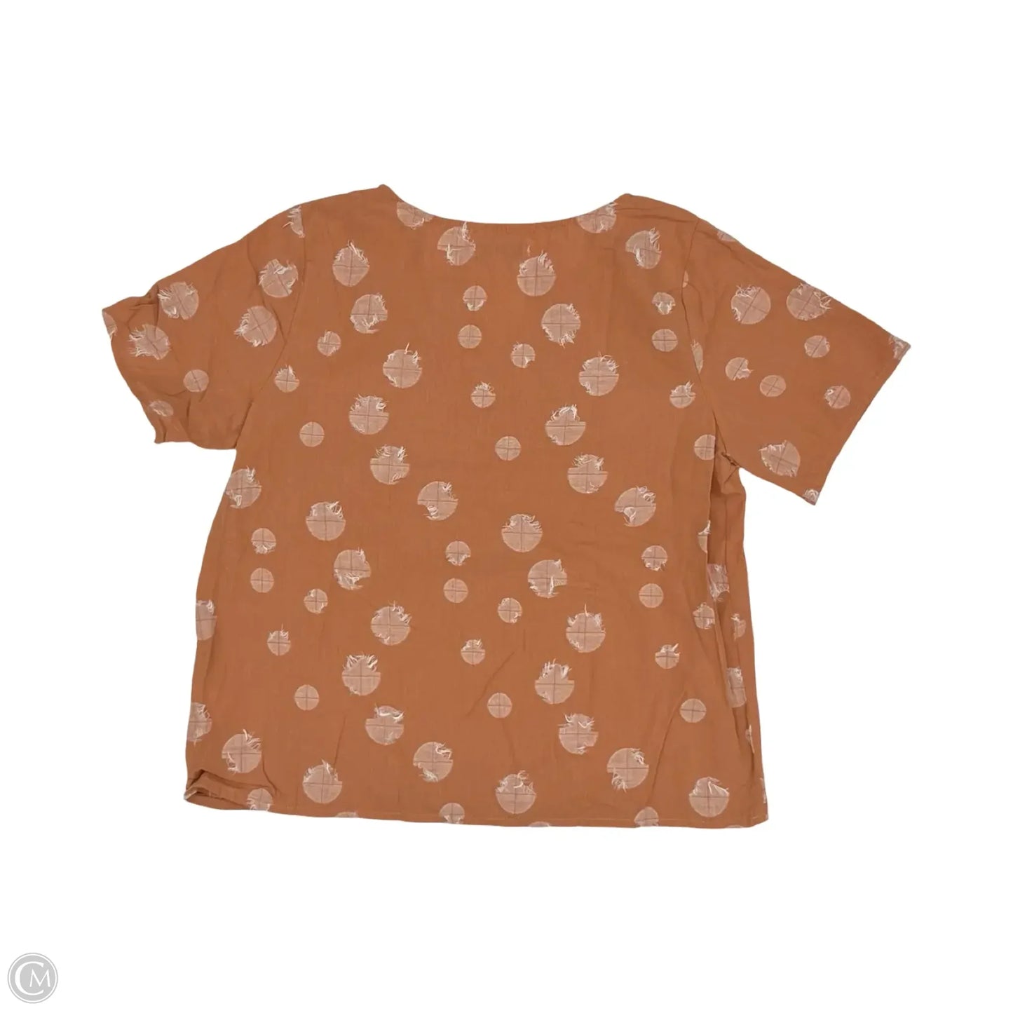 Blouse Short Sleeve By Polagram In Orange, Size: L
