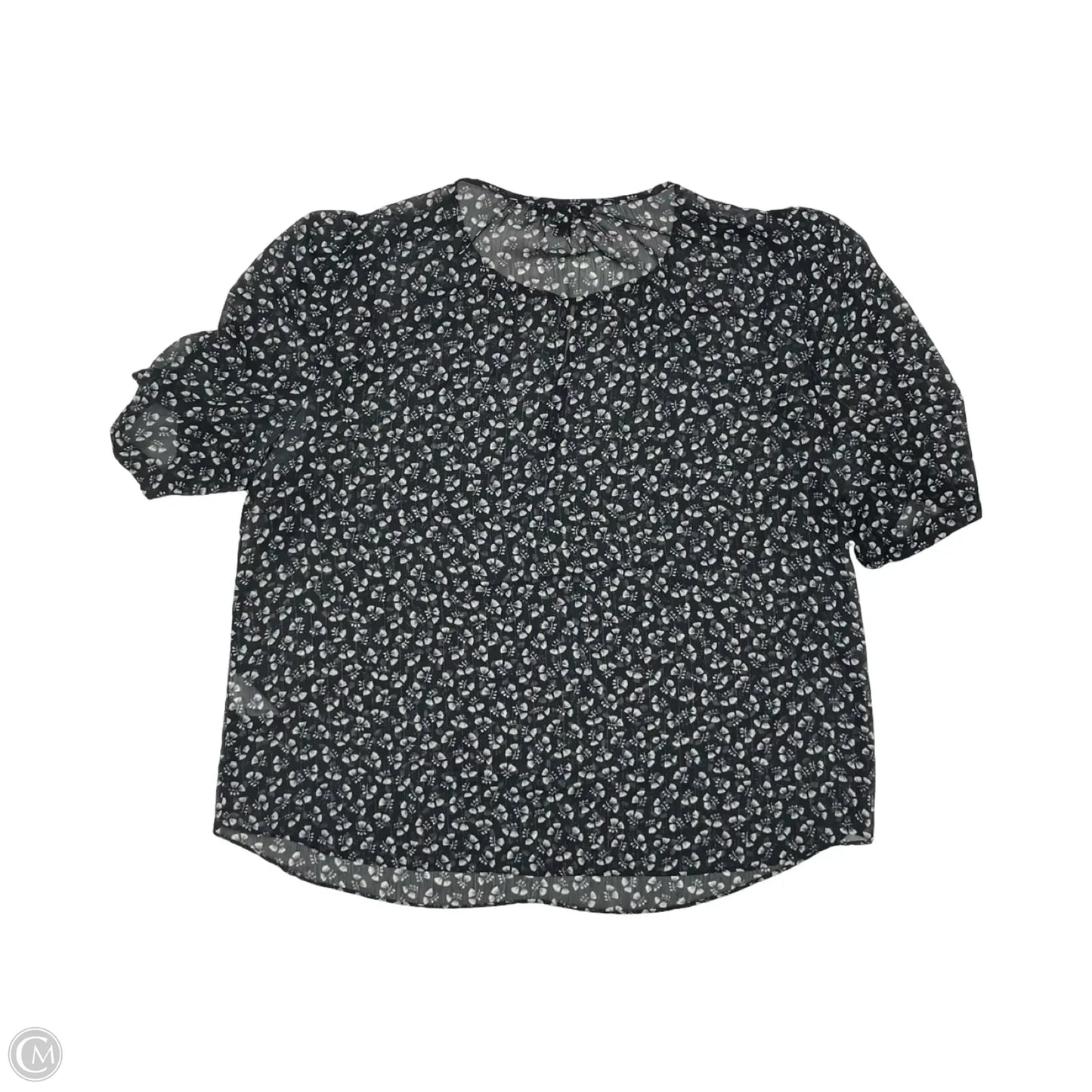 Blouse Short Sleeve By J. Crew In Blue & Cream, Size: M