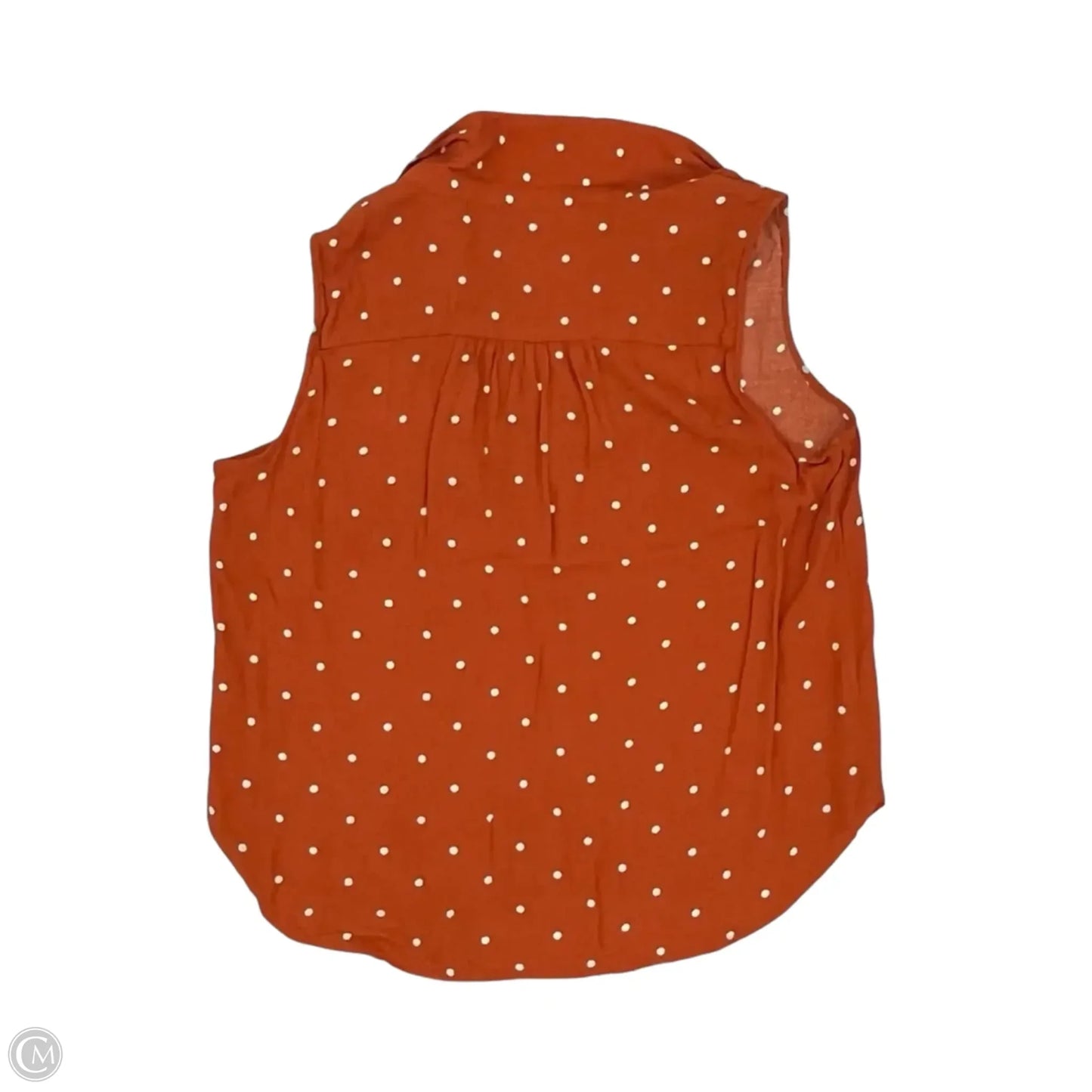 Blouse Sleeveless By Loft In Polkadot Pattern, Size: L