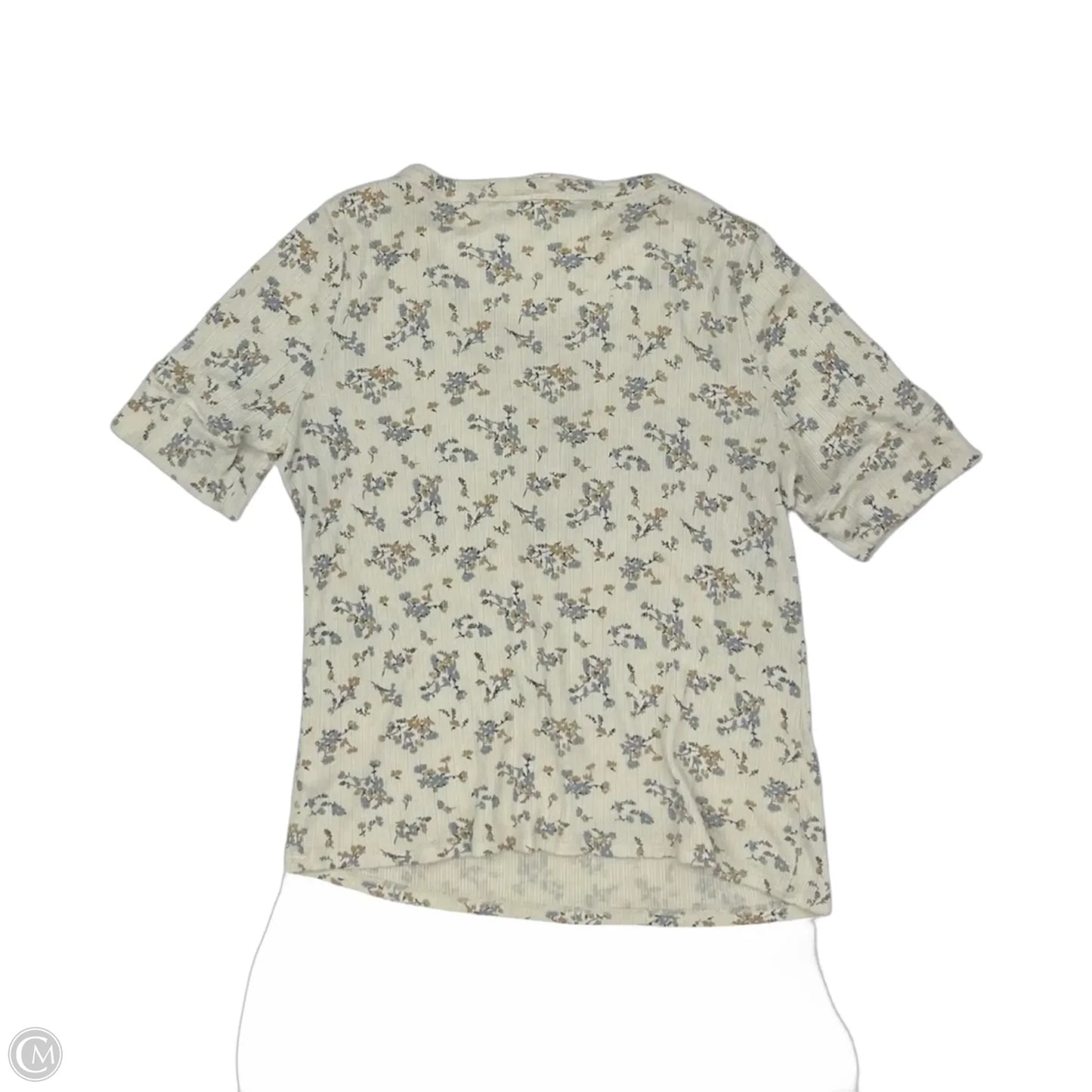 Top Short Sleeve By Lucky Brand In Floral Print, Size: L