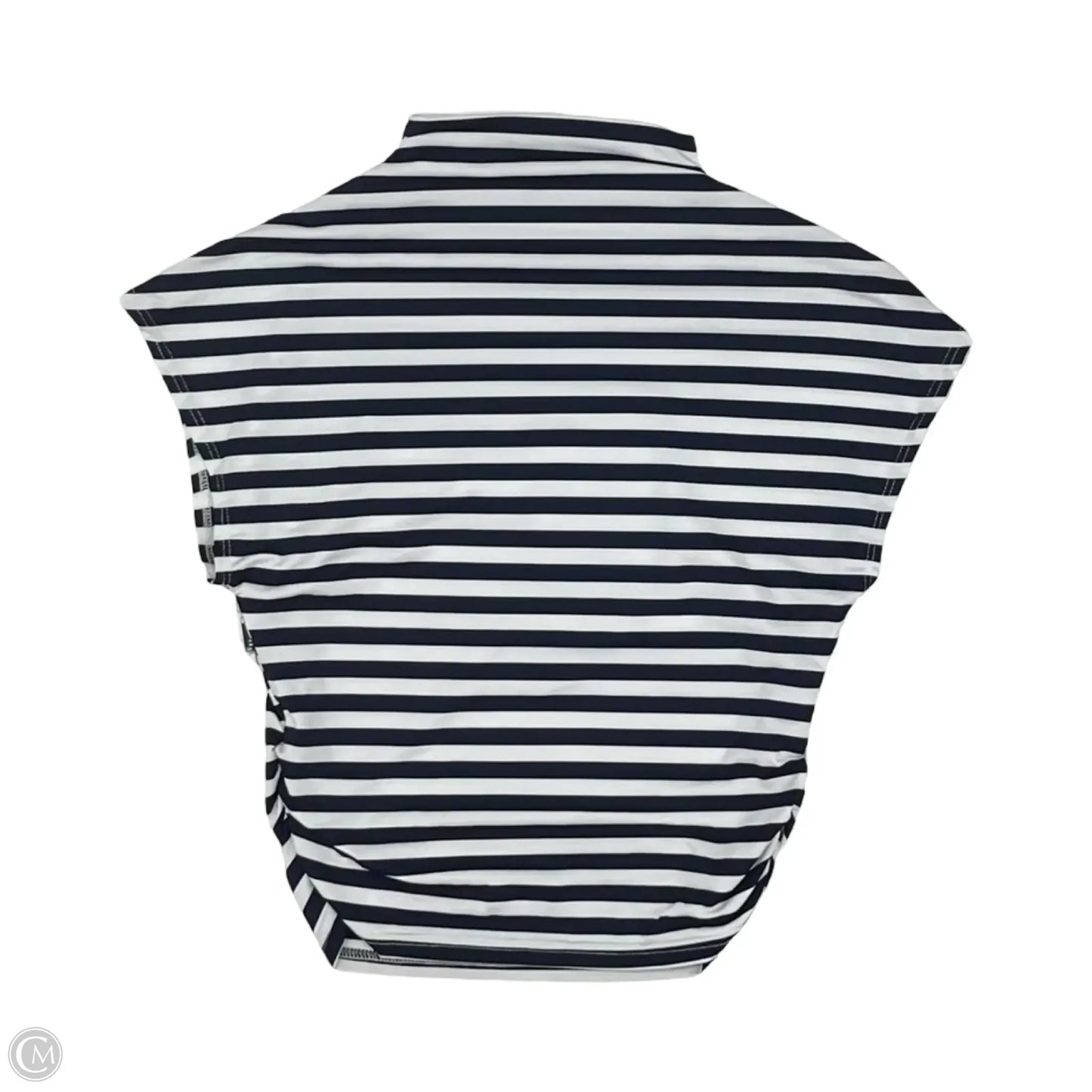 Blouse Short Sleeve By Cmf In Striped Pattern, Size: M