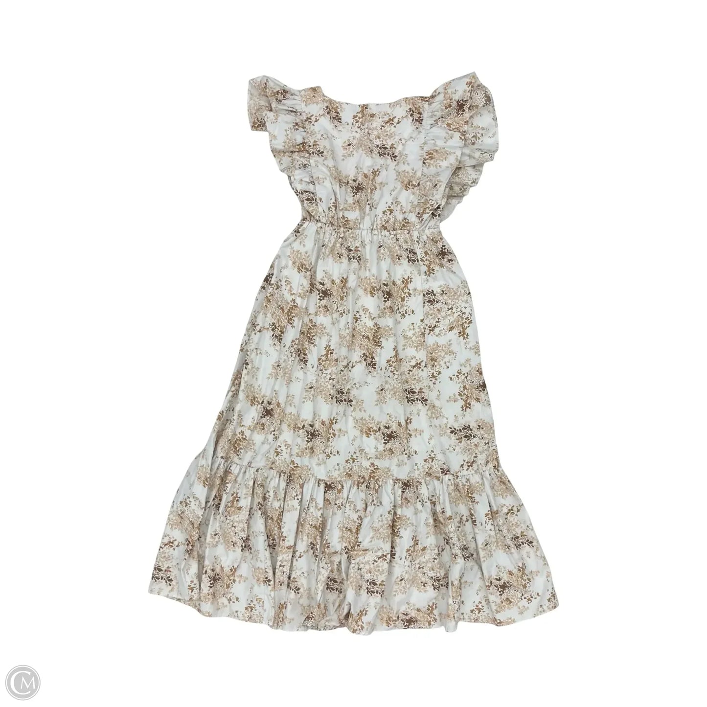 Dress Party Midi By Abercrombie And Fitch In Brown & Cream, Size: Xs