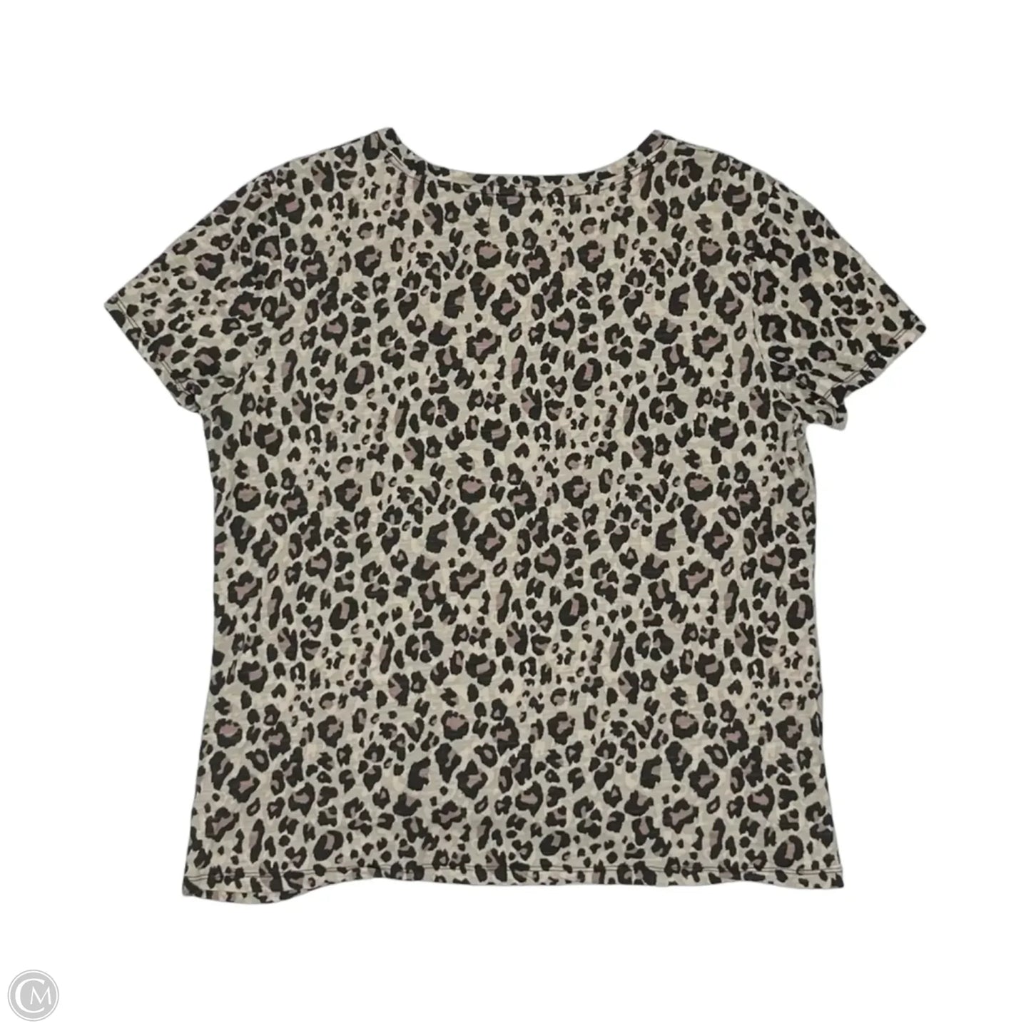 Top Short Sleeve By Maurices In Leopard Print, Size: L