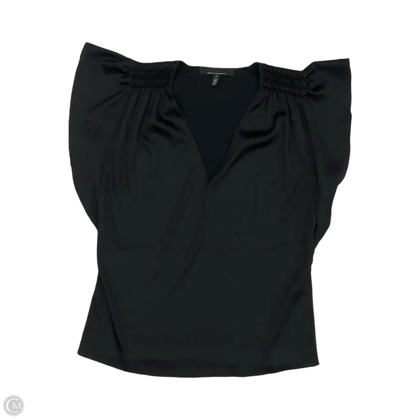 Blouse Short Sleeve By White House Black Market In Black, Size: S