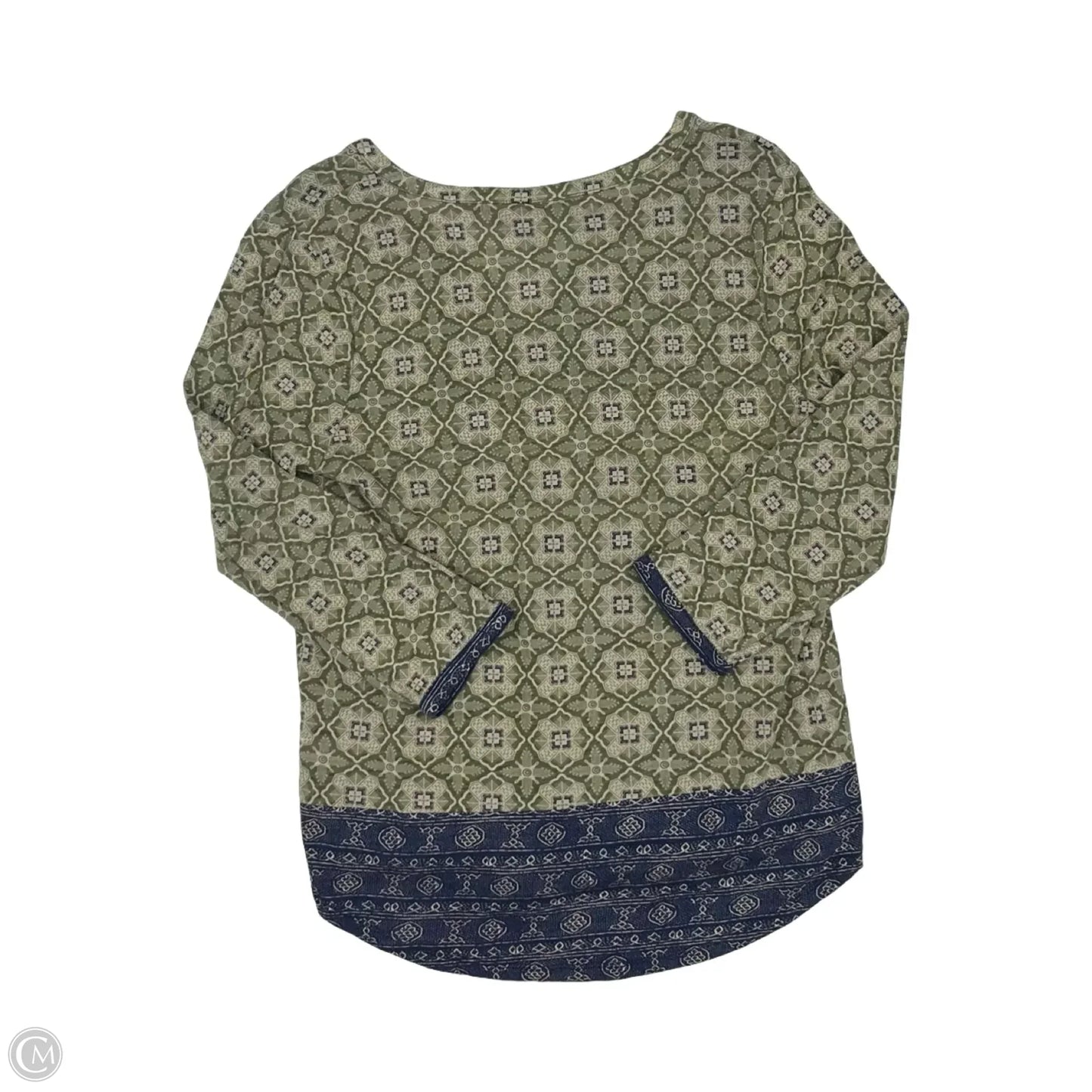 Top Long Sleeve By Lucky Brand In Blue & Green, Size: L