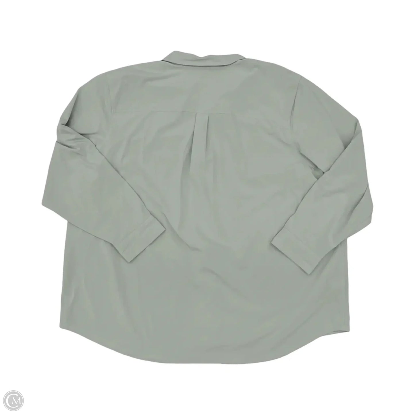 Athletic Top Long Sleeve Collar By Eddie Bauer In Green, Size: 3