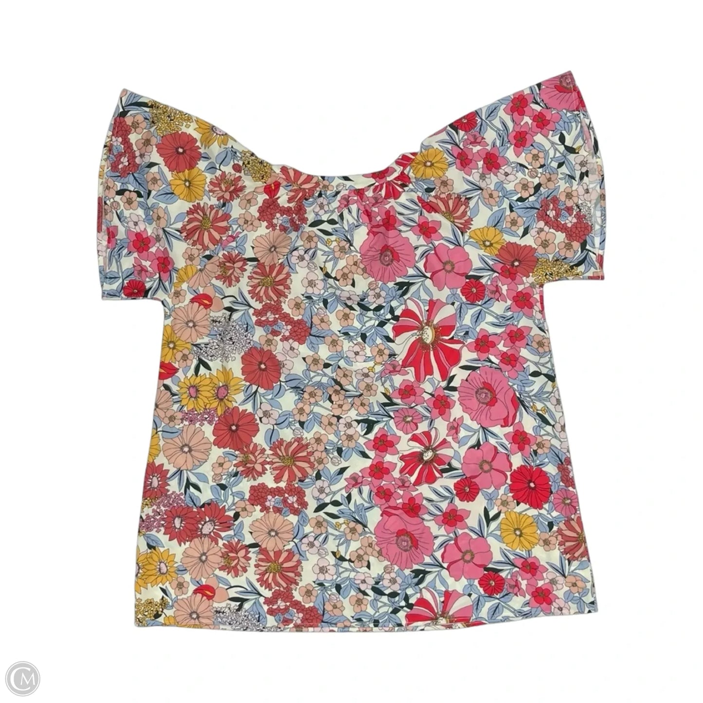 Blouse Short Sleeve By Clothes Mentor In Floral Print, Size: Xl