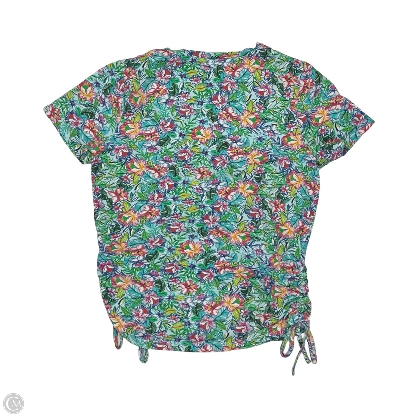 Top Short Sleeve By Caribbean Joe In Floral Print, Size: S