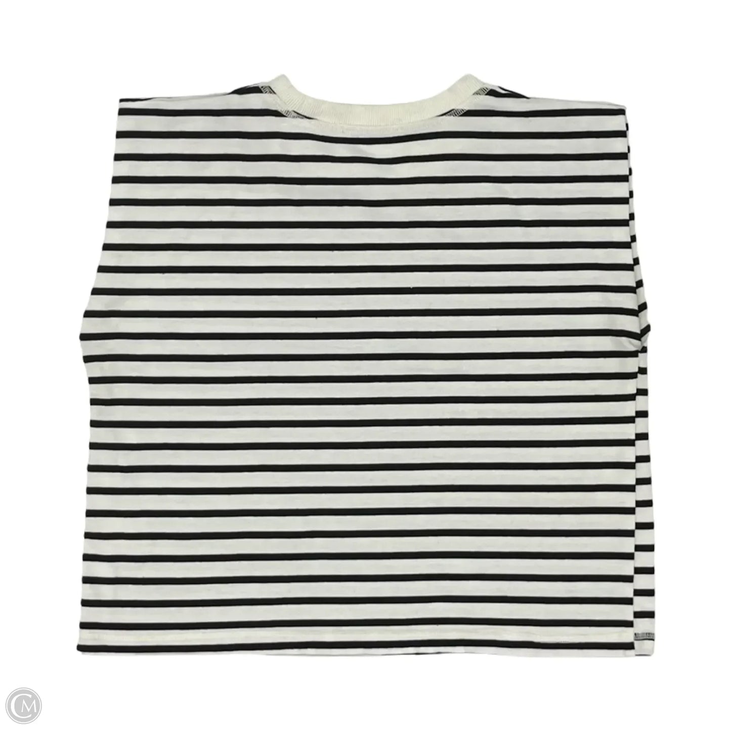 Top Short Sleeve By Miou Muse In Black & White, Size: M