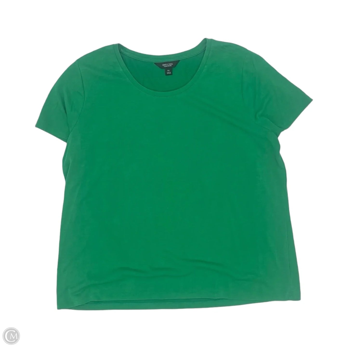 Top Short Sleeve Basic By Simply Vera In Green, Size: Xl