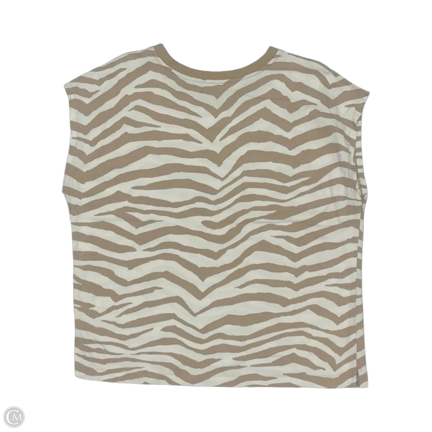 Top Sleeveless By Loft In Cream & Tan, Size: L