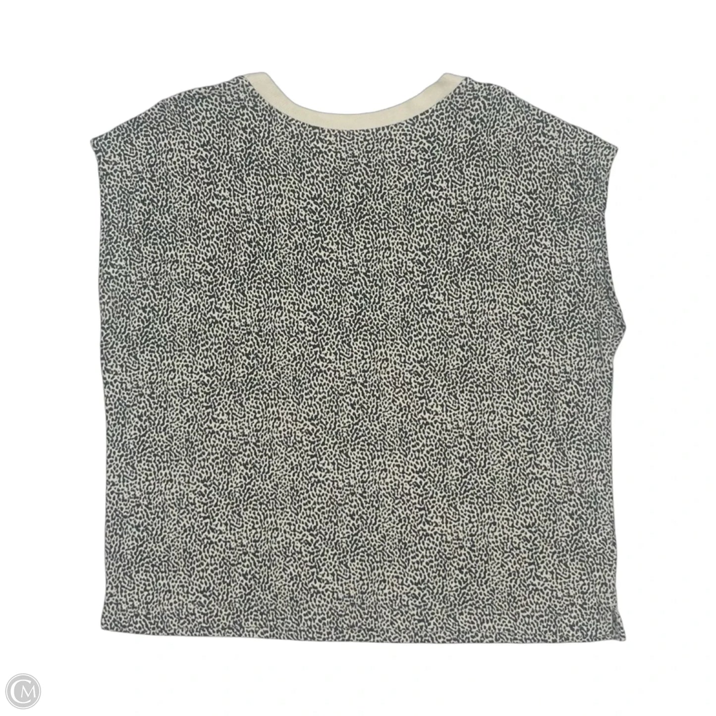 Top Sleeveless By Loft In Black & Cream, Size: L