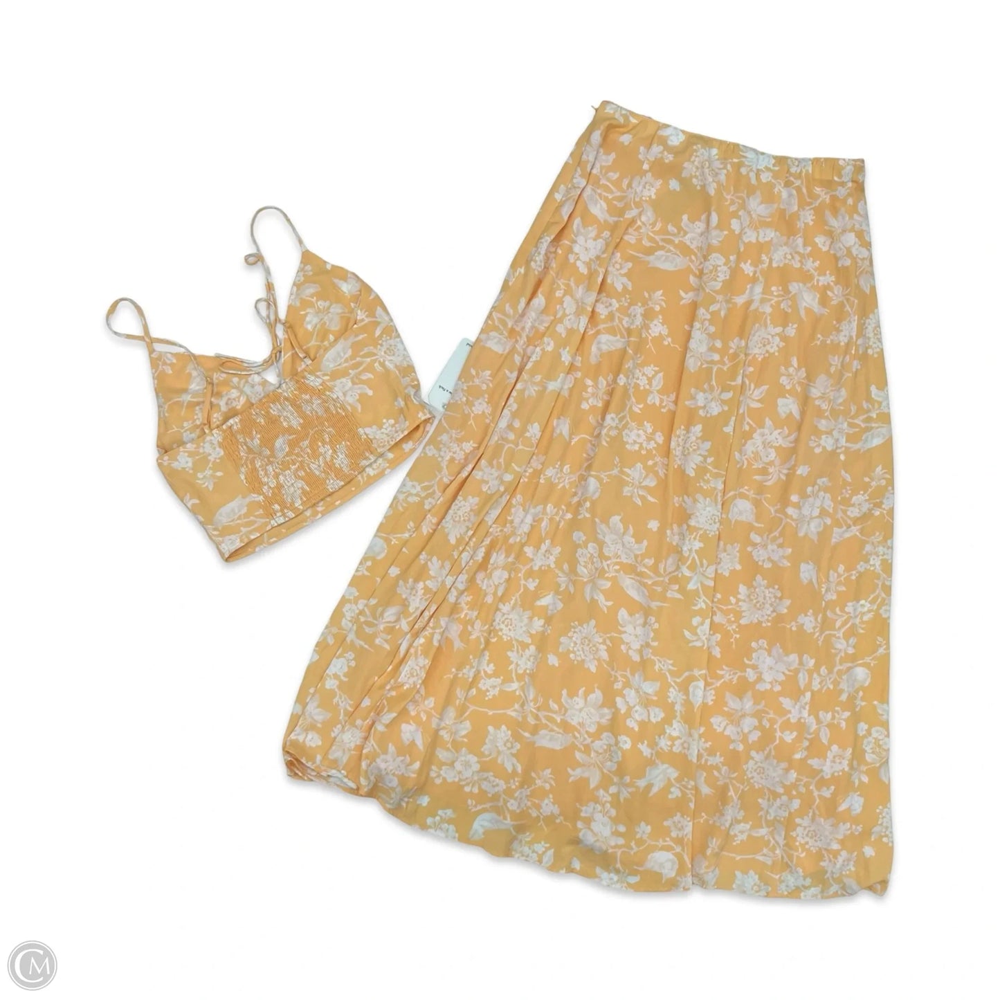 Skirt Set 2pc By Abercrombie And Fitch In Orange & White, Size: S