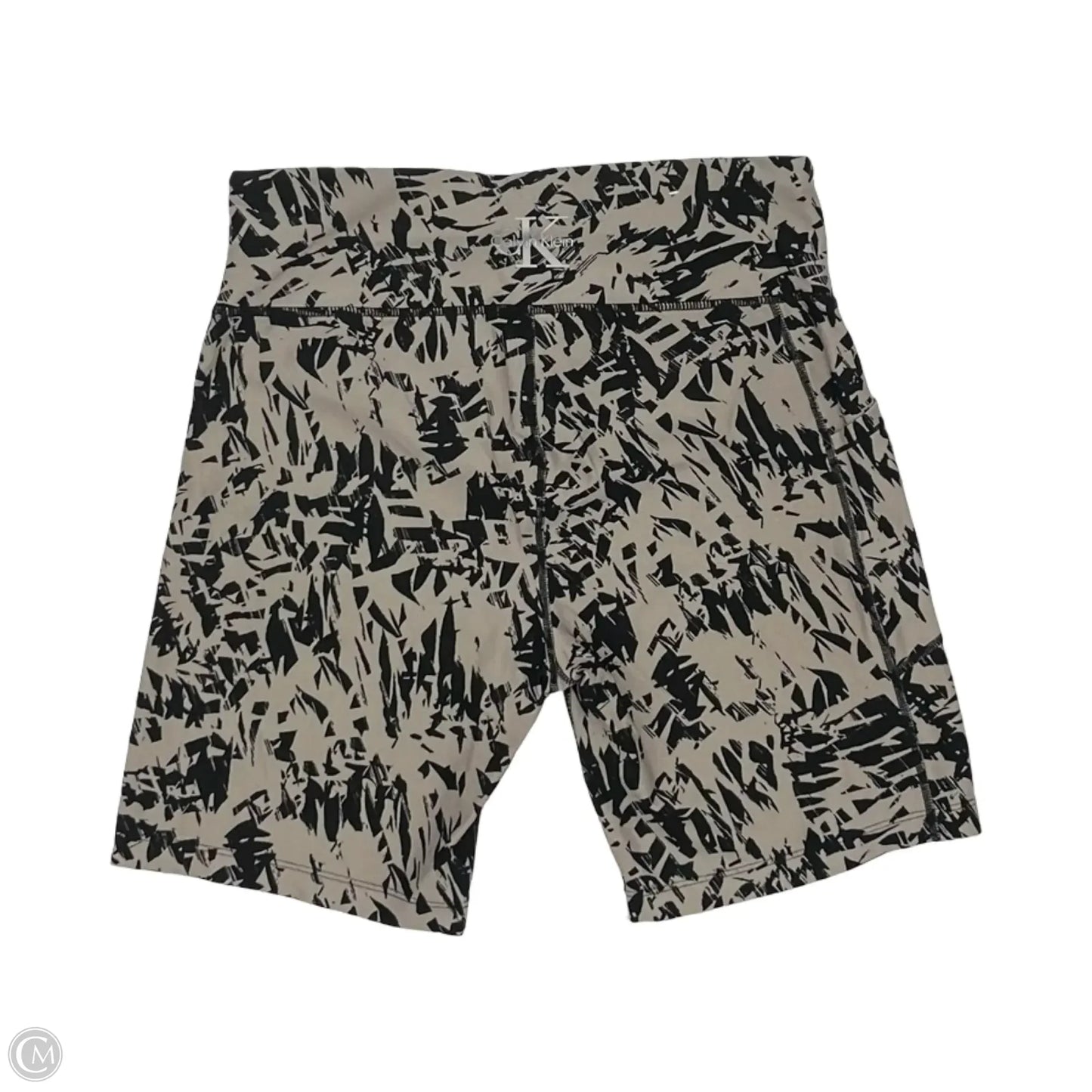 Athletic Shorts By Calvin Klein In Black & Grey, Size: L