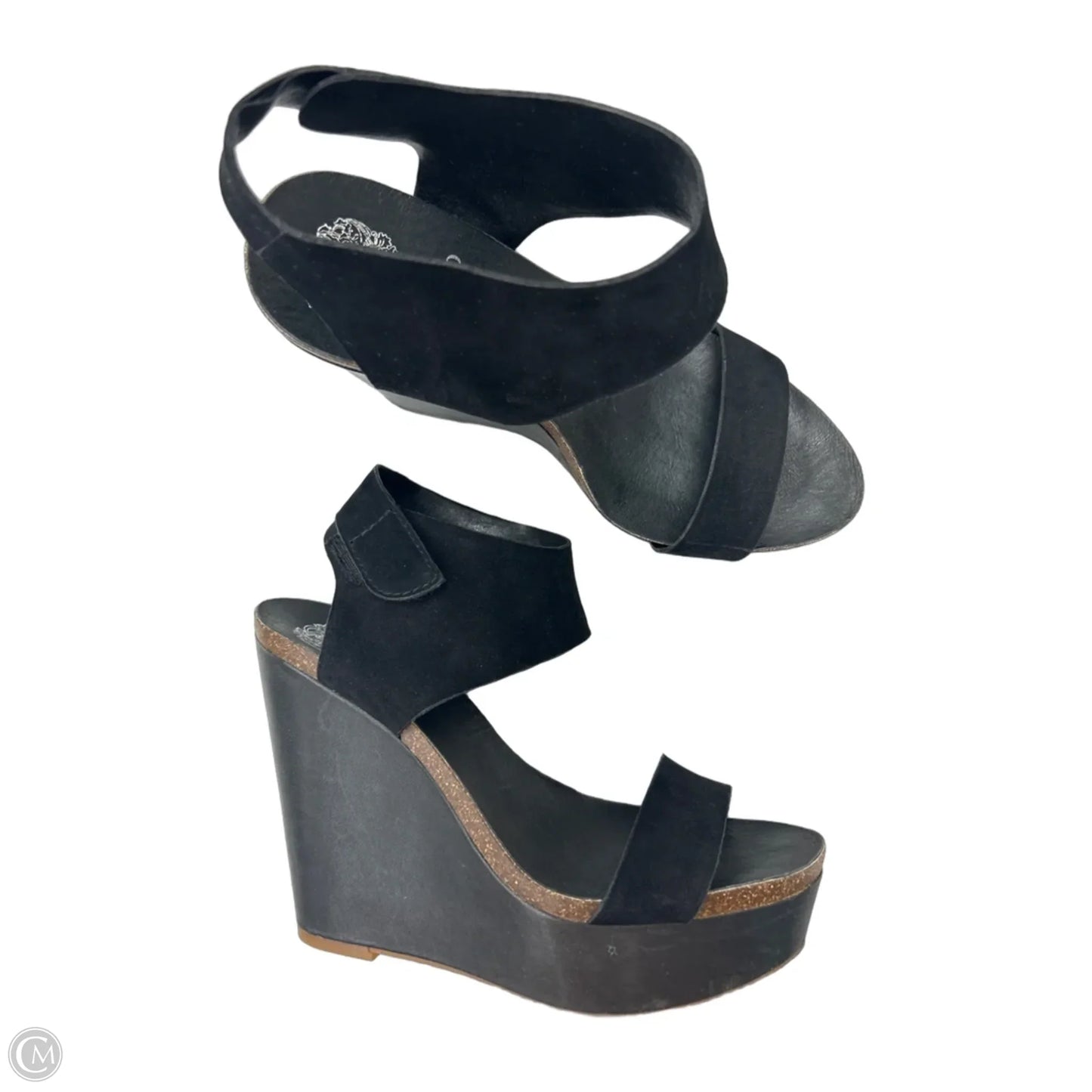 Sandals Heels Wedge By Vince Camuto In Black, Size: 7