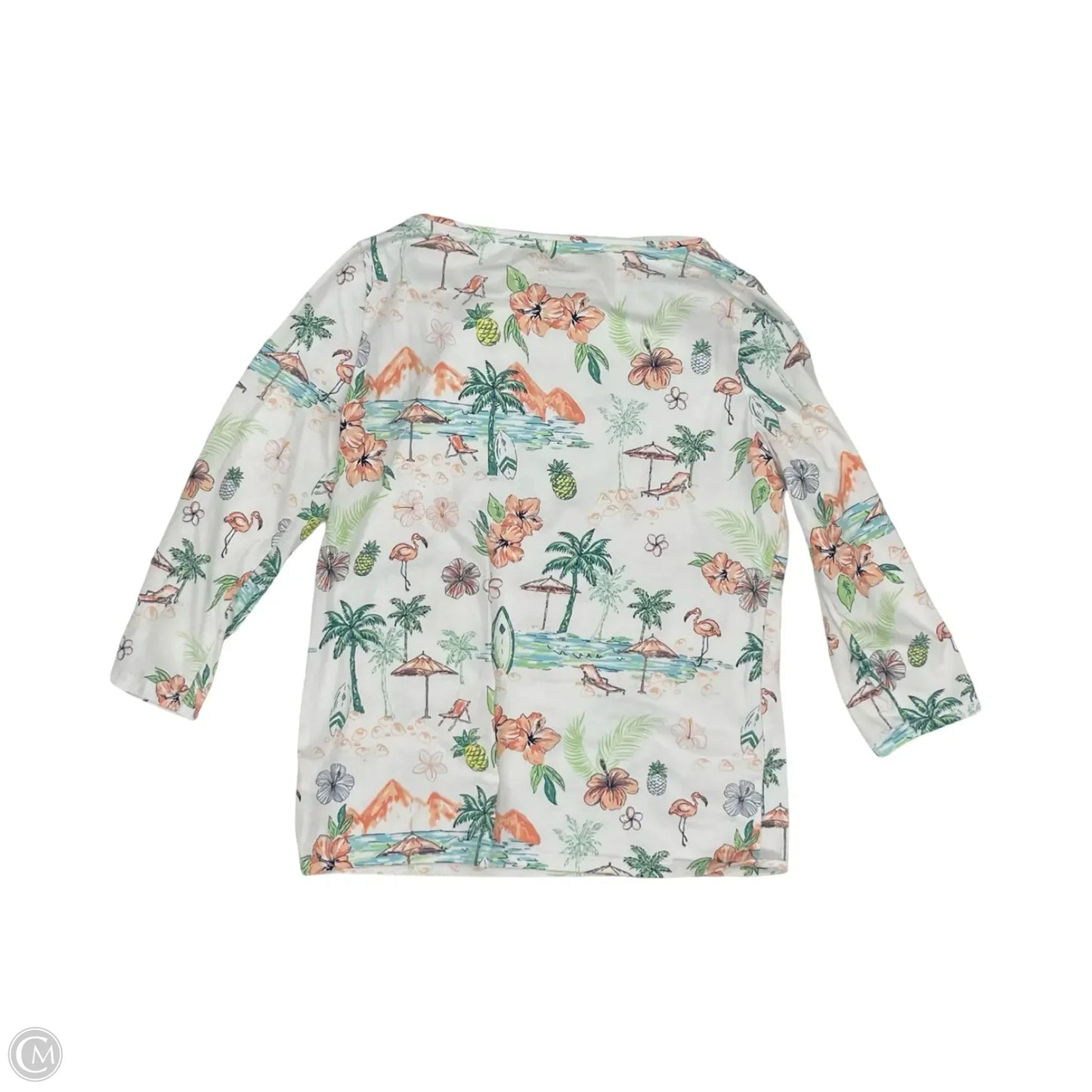 Top 3/4 Sleeve By Talbots In White, Size: M