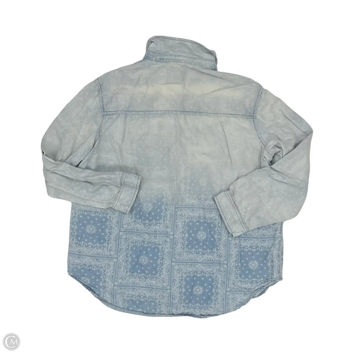 Top Long Sleeve By American Eagle In Blue Denim, Size: M