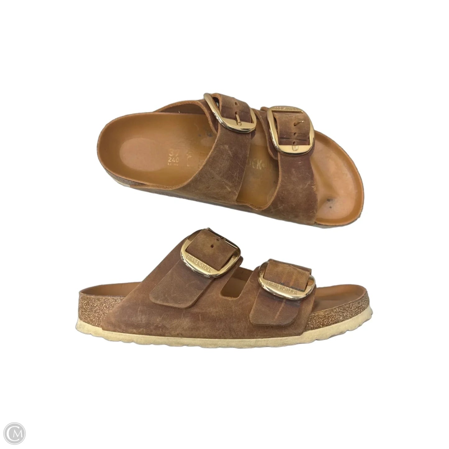 Sandals Flats By Birkenstock In Brown, Size: 6