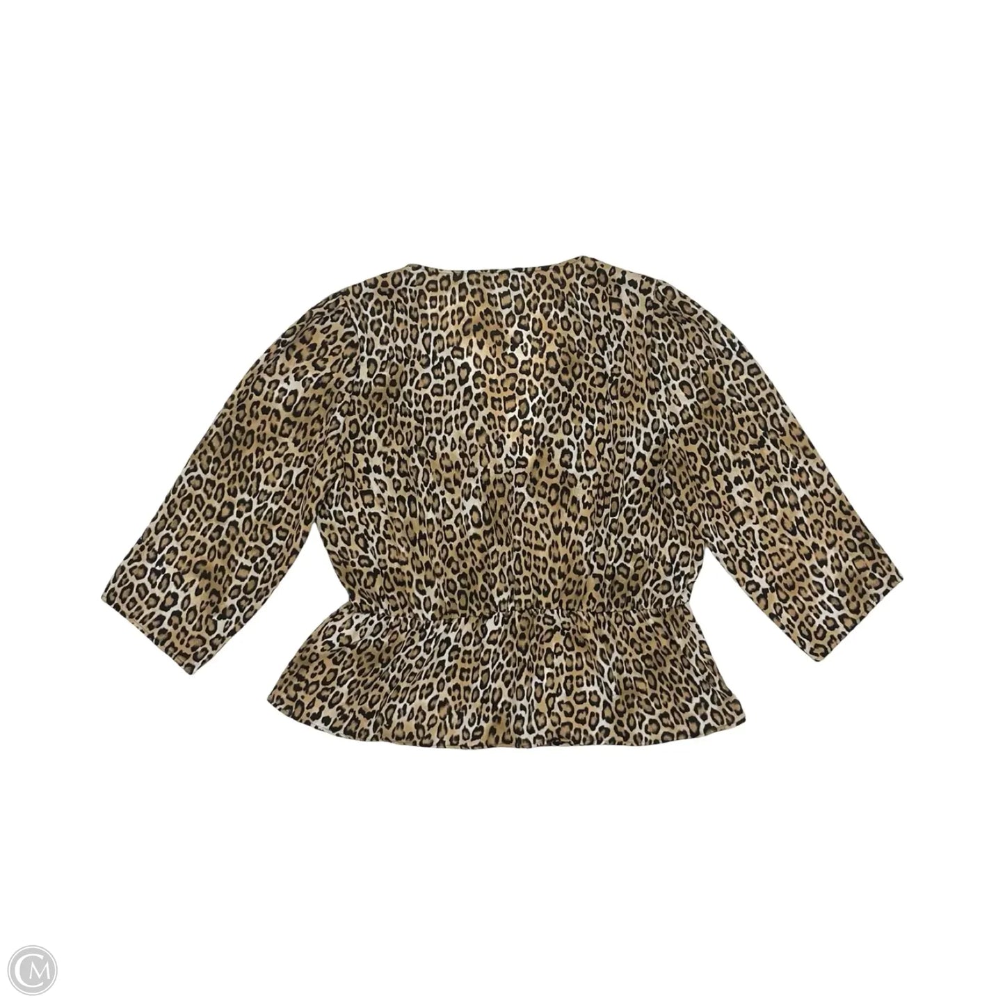 Blouse Long Sleeve By White House Black Market In Leopard Print, Size: L