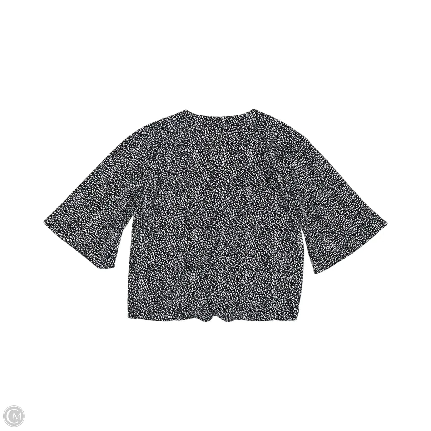 Blouse 3/4 Sleeve By Clothes Mentor In Black & White, Size: L