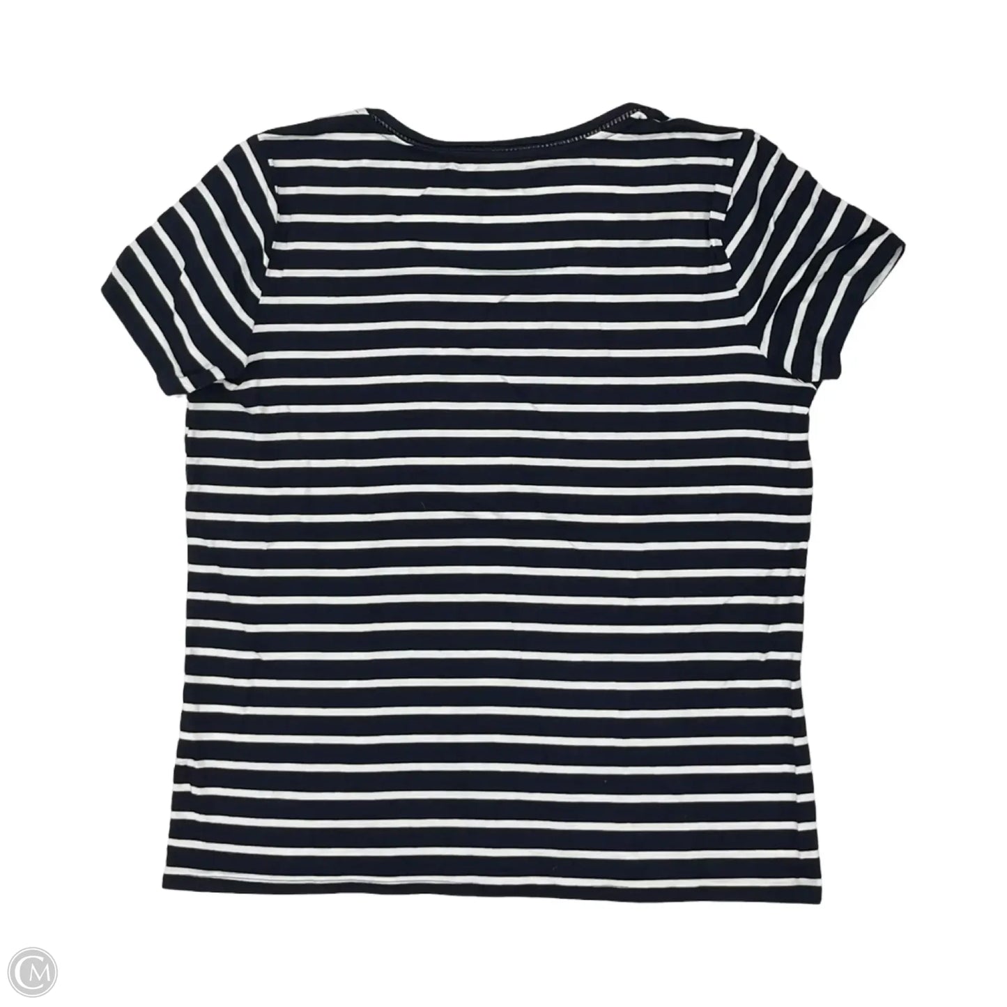 Top Short Sleeve By Tommy Hilfiger In Blue & White, Size: L