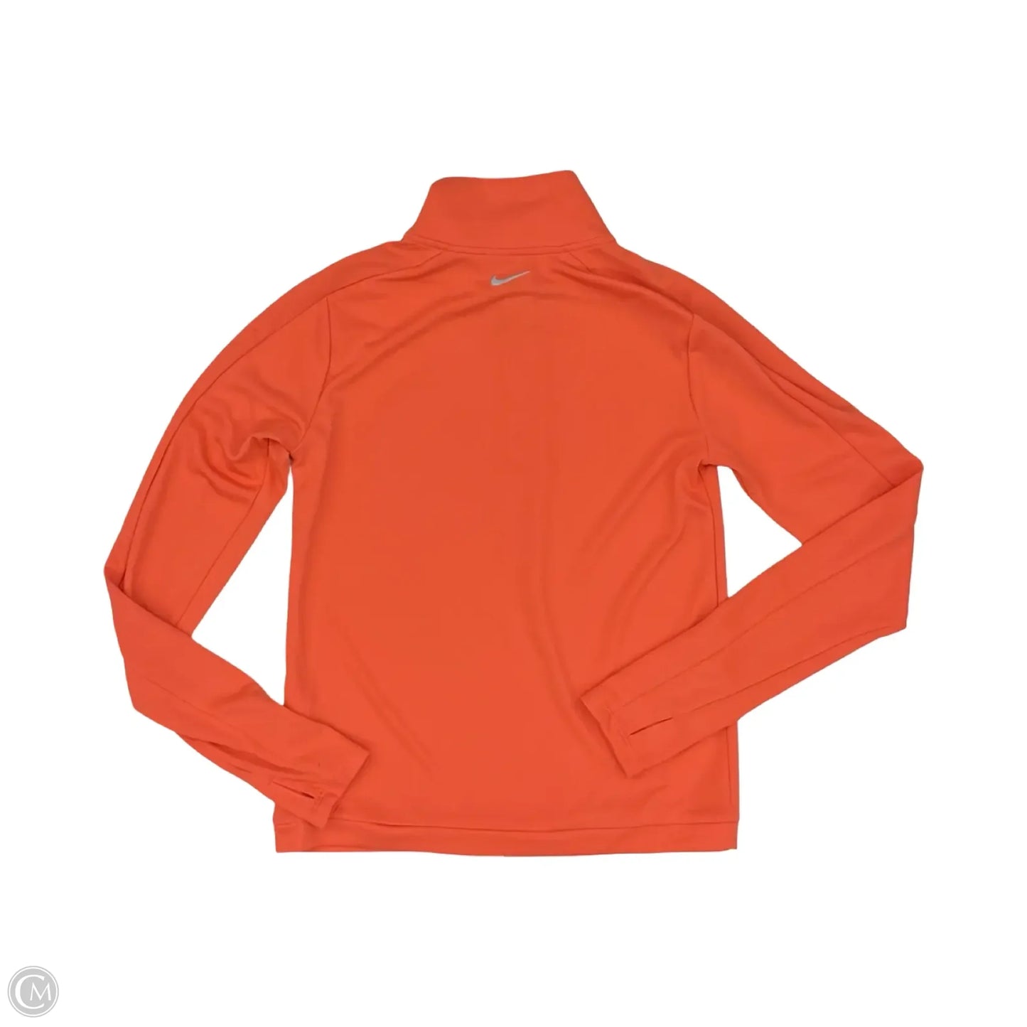 Athletic Top Long Sleeve Collar By Nike Apparel In Orange, Size: Xs