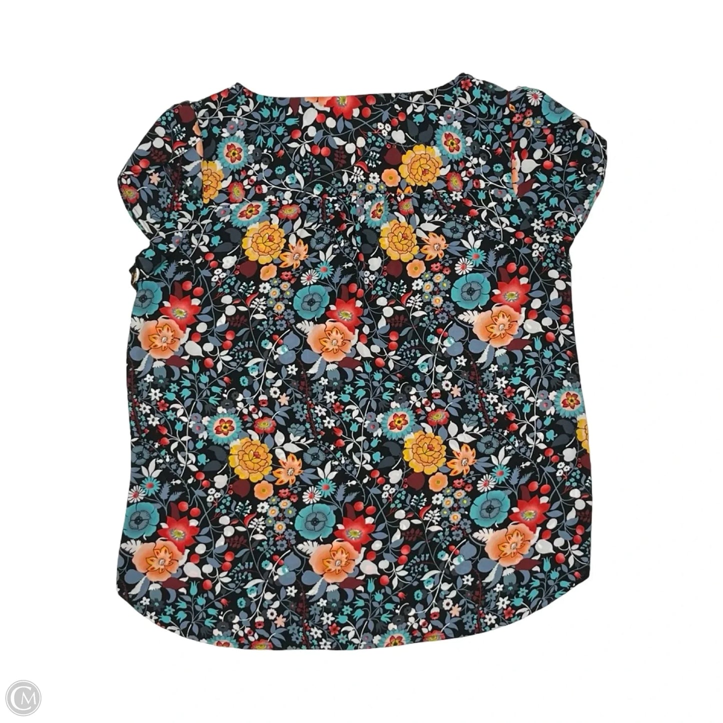 Blouse Short Sleeve By Loft In Floral Print, Size: S