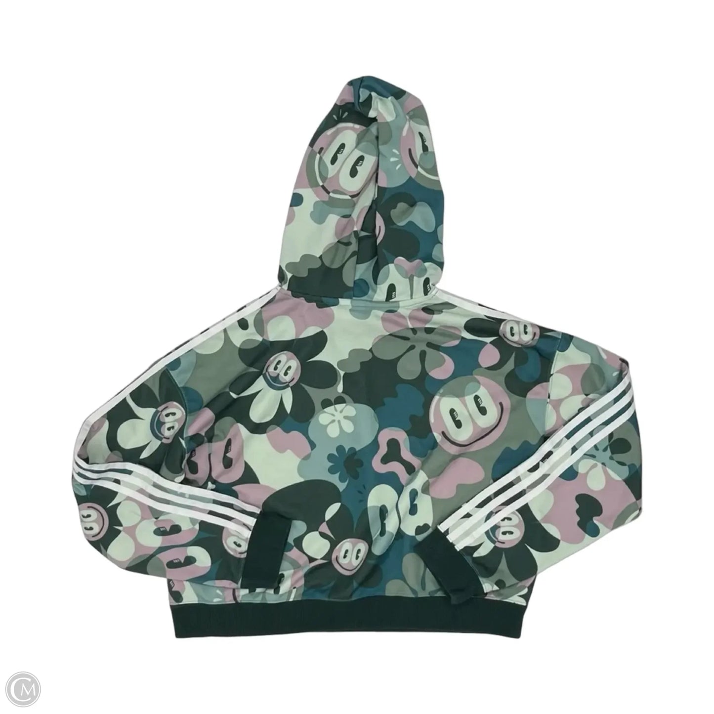 Athletic Sweatshirt Hoodie By Adidas In Green, Size: S