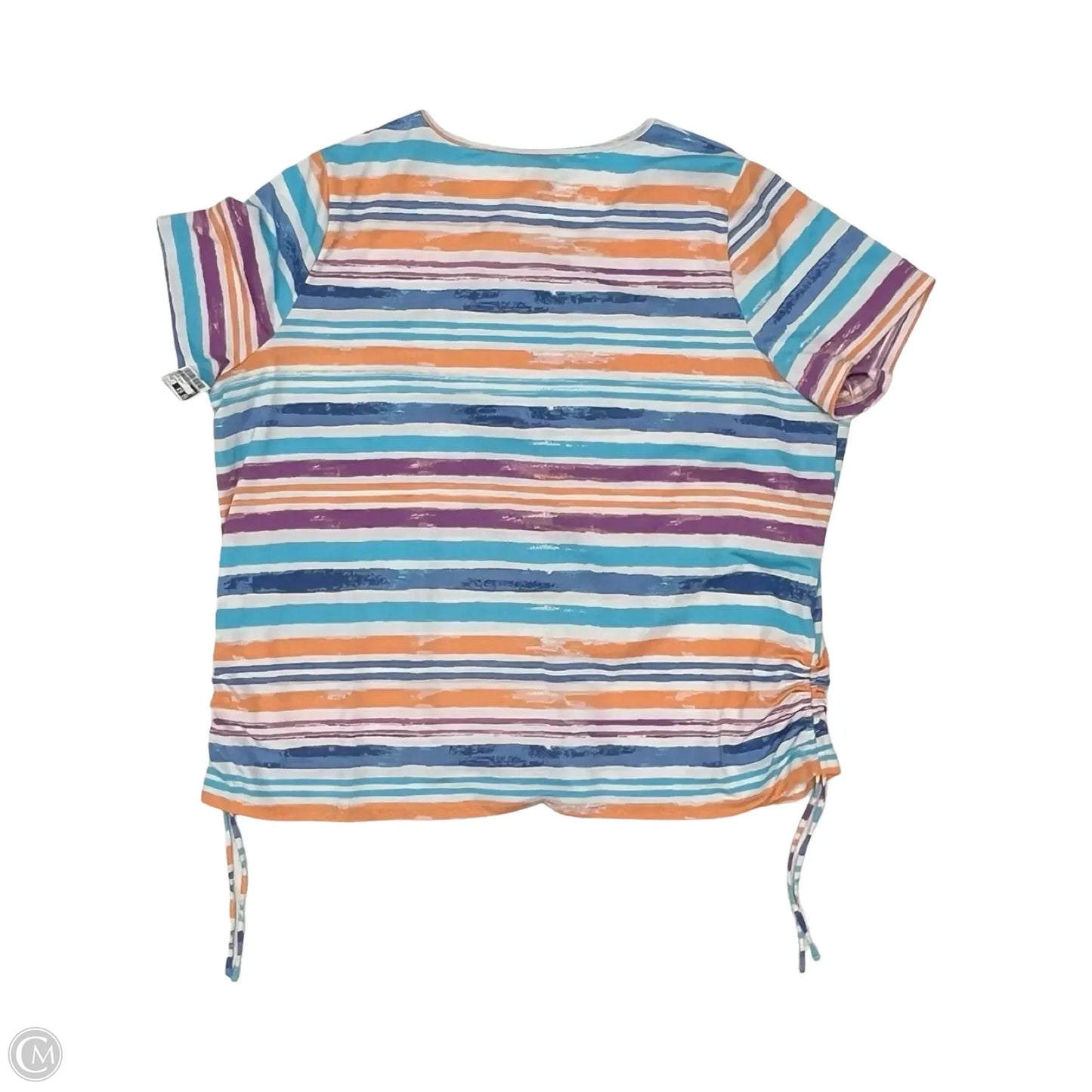 Top Short Sleeve By Emily Daniels In Striped Pattern, Size: 3x
