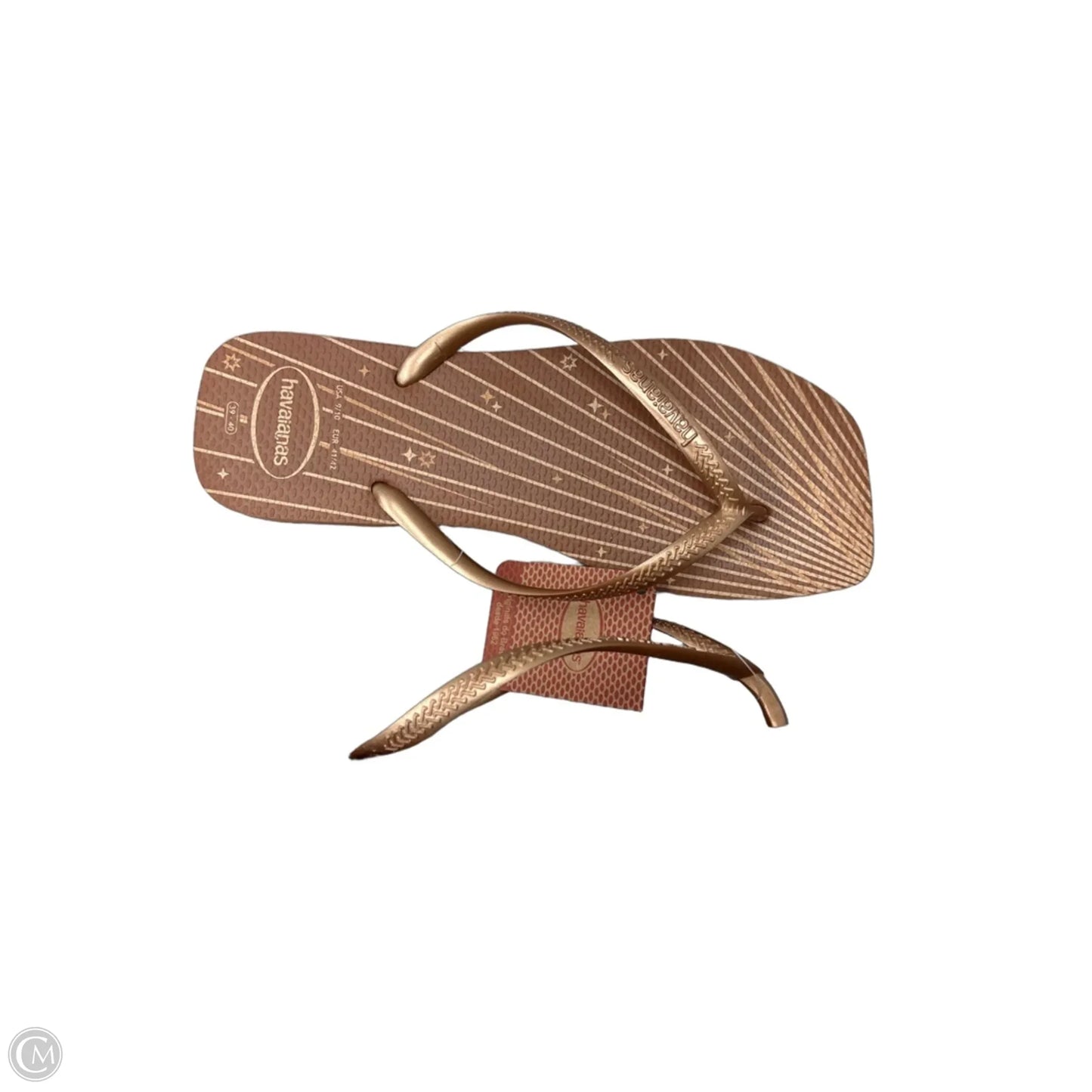 Sandals Flip Flops By Havaianas In Gold, Size: 9