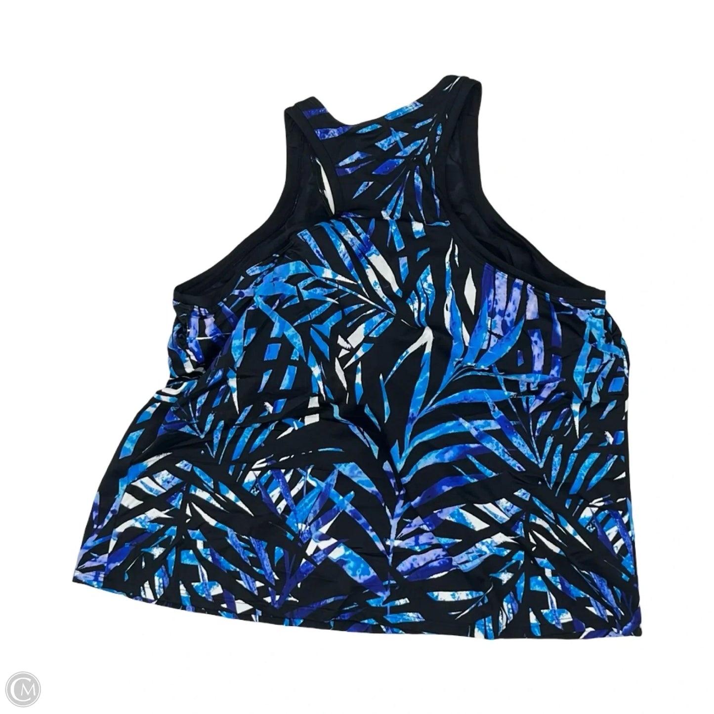 Swimsuit Top By Clothes Mentor In Black & Blue, Size: 26