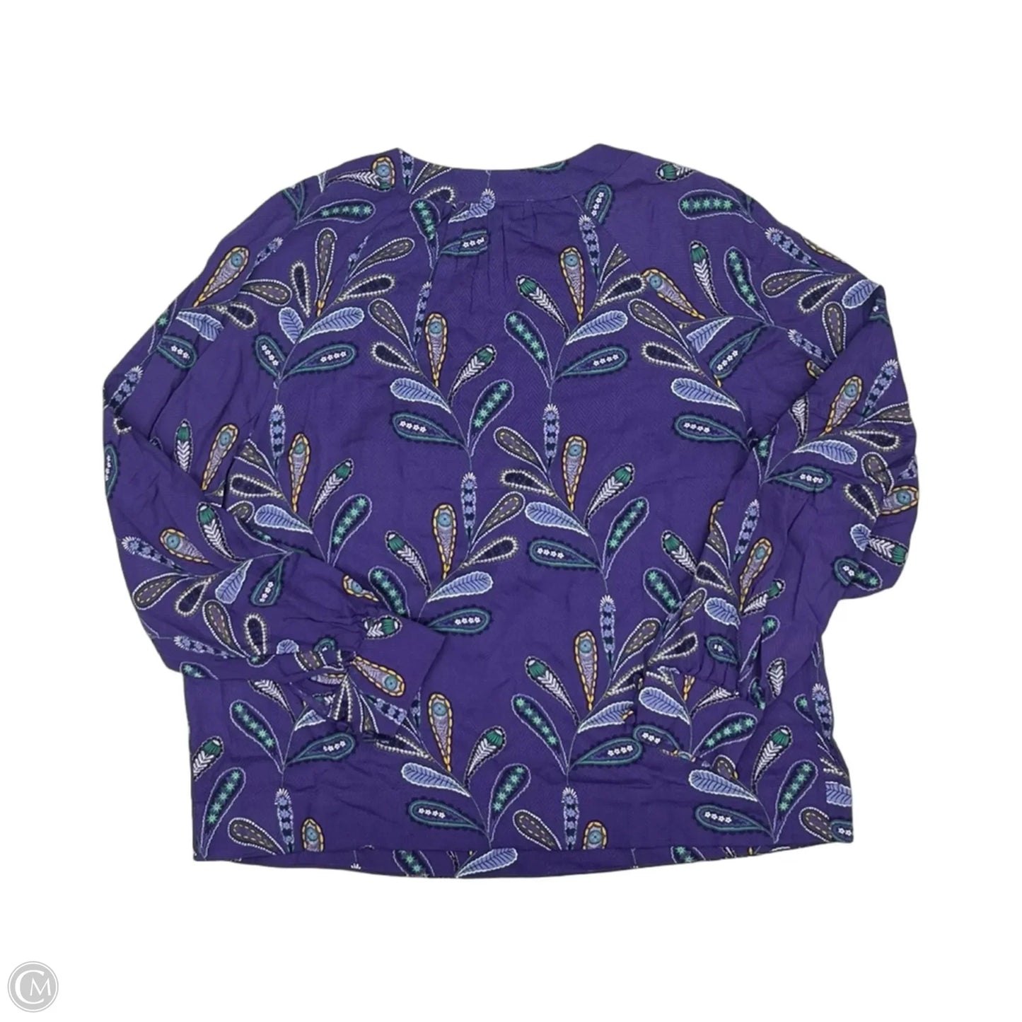 Blouse Long Sleeve By Loft In Purple, Size: L