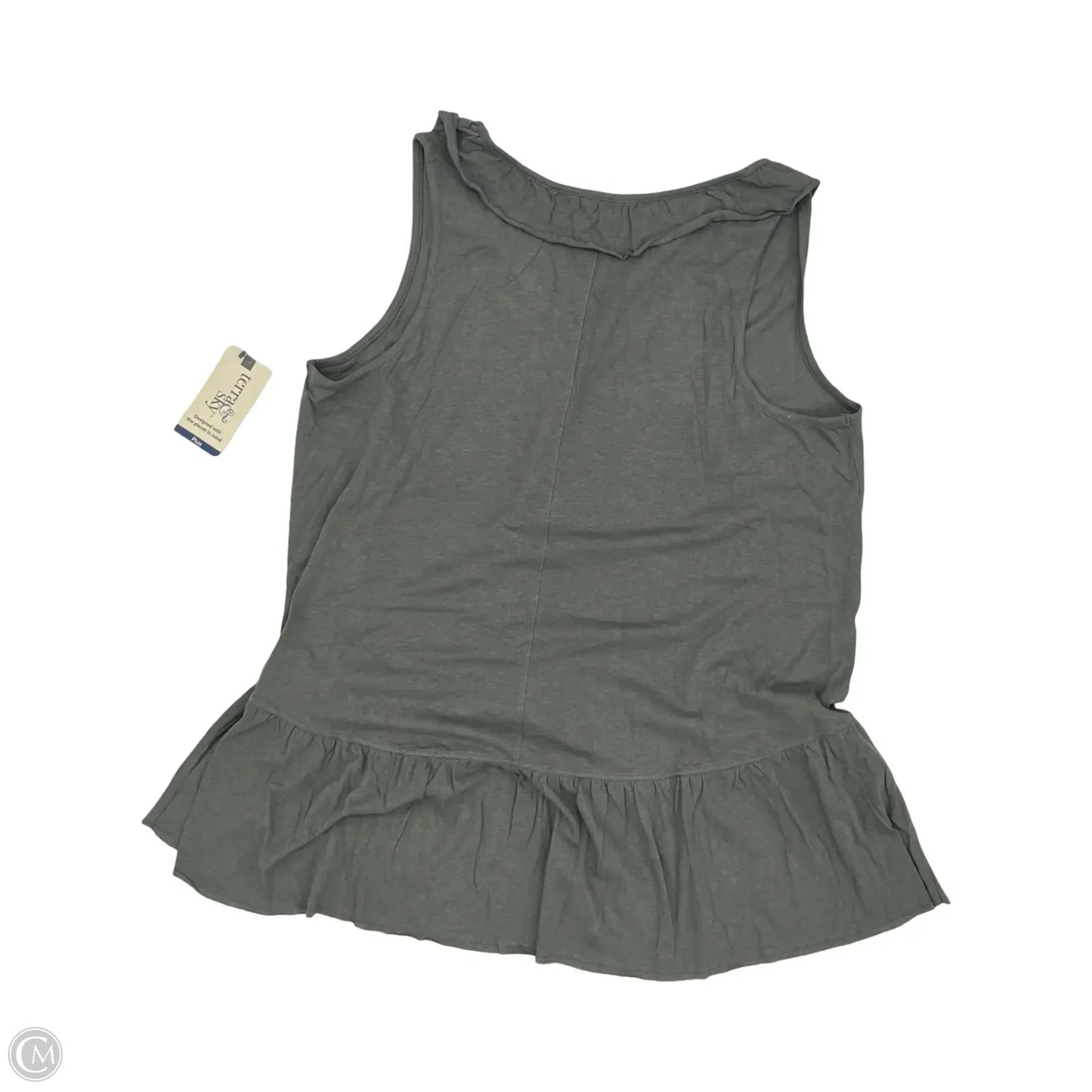 Tunic Sleeveless By Terra & Sky In Green, Size: 1x