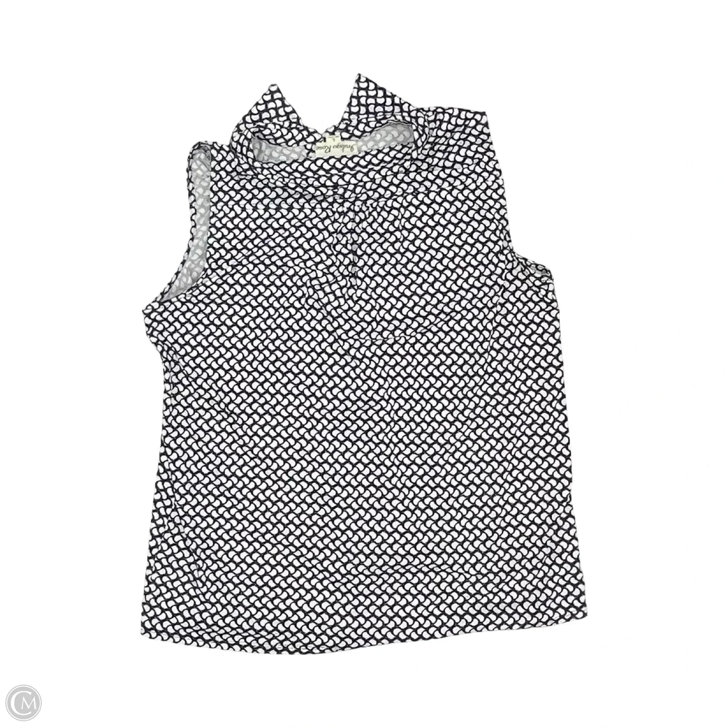 Blouse Sleeveless By Indigo In Blue & White, Size: L