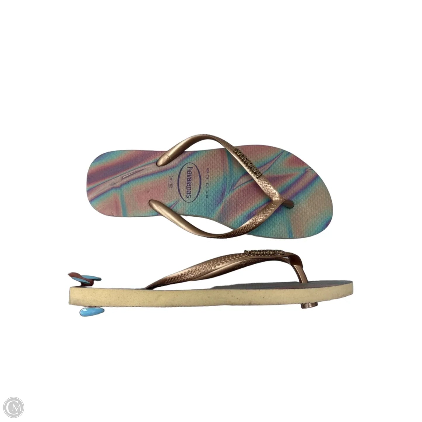 Sandals Flip Flops By Havaianas In Gold, Size: 7