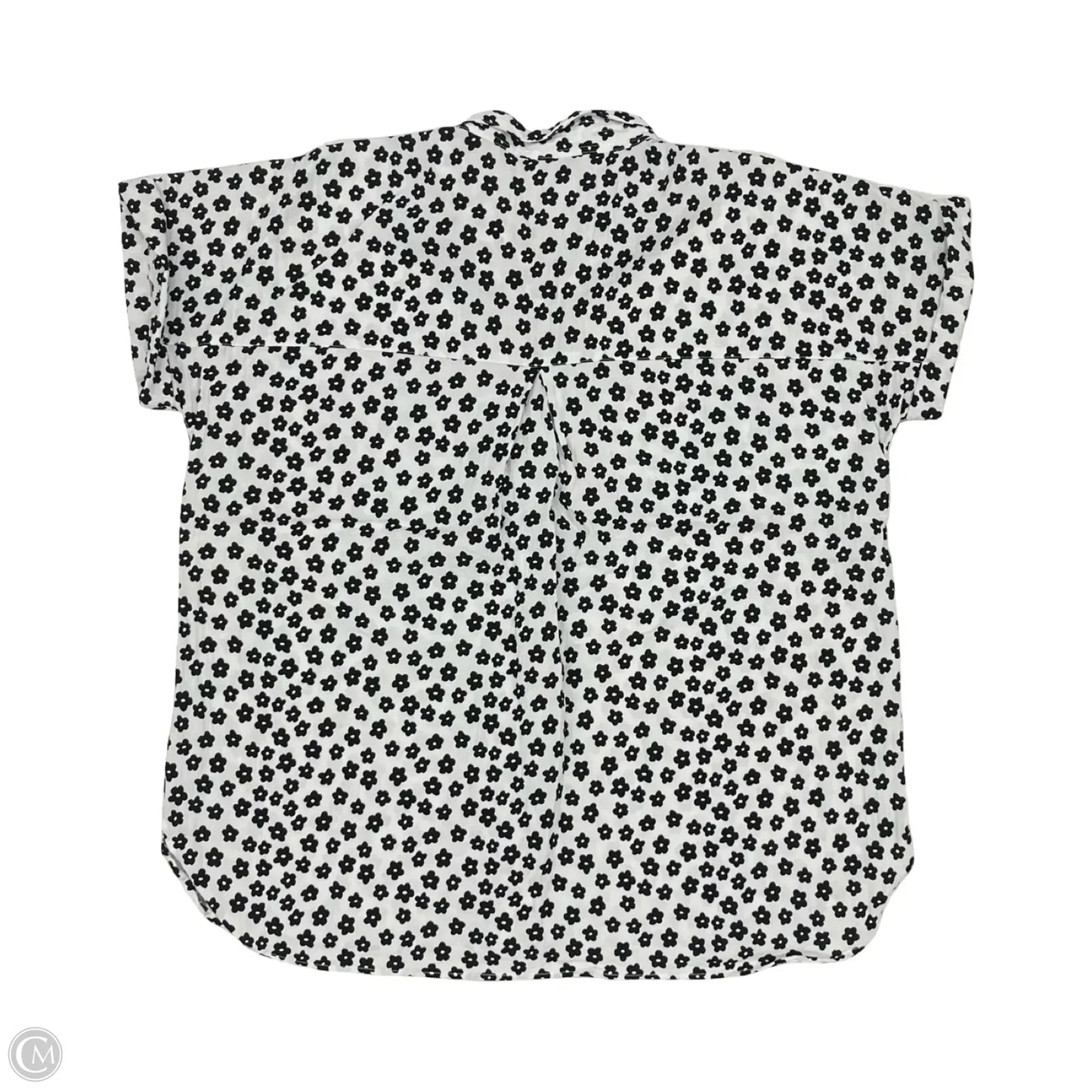 Blouse Short Sleeve By John Mark In Black & White, Size: Xl