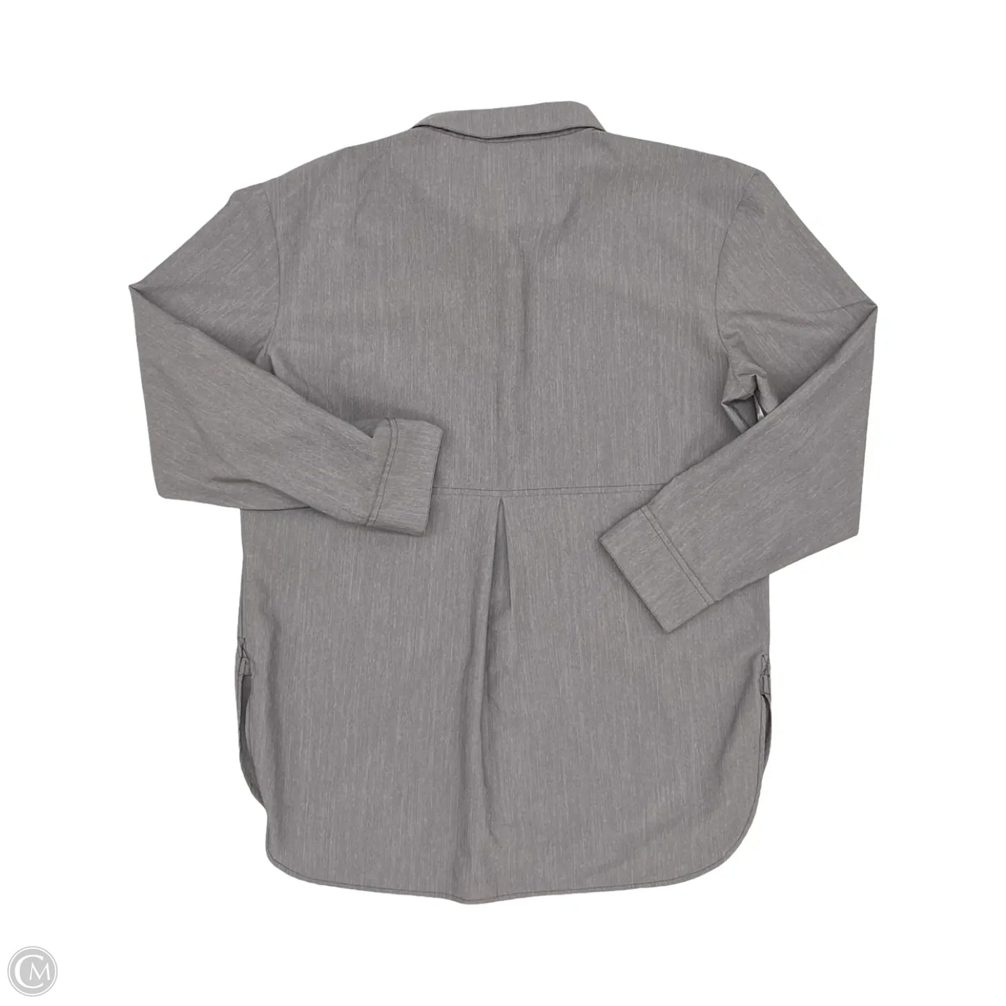Athletic Top Long Sleeve Collar By The North Face In Grey, Size: Xl