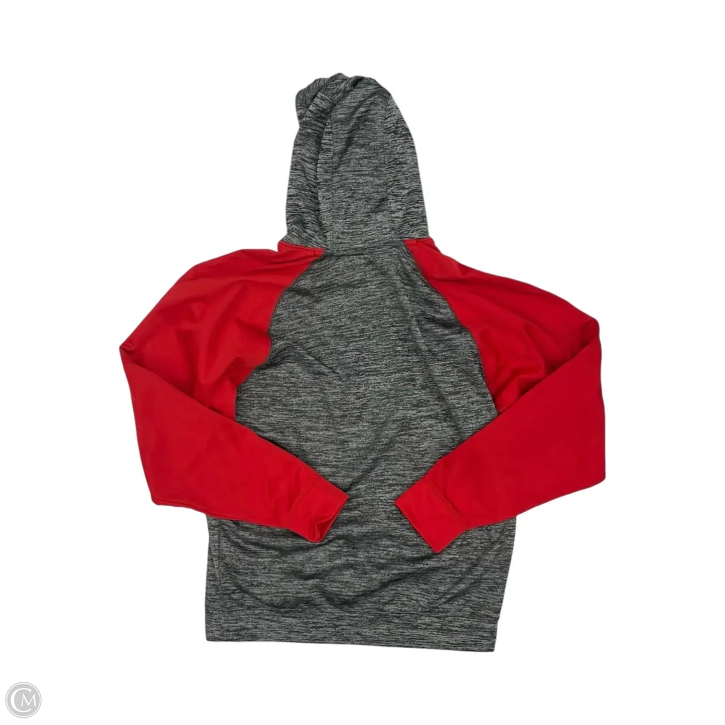 Athletic Sweatshirt Hoodie By Clothes Mentor In Grey & Red, Size: M