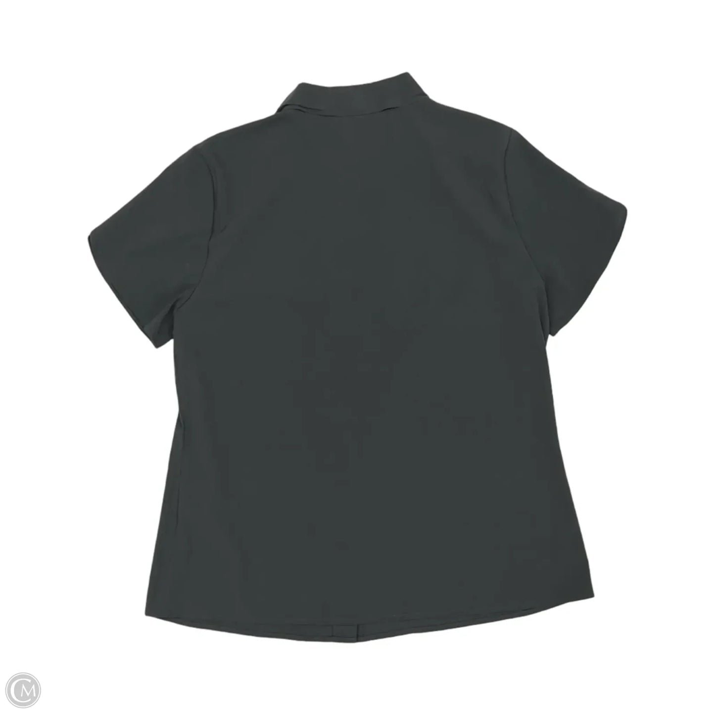 Blouse Short Sleeve By Calvin Klein In Grey, Size: M