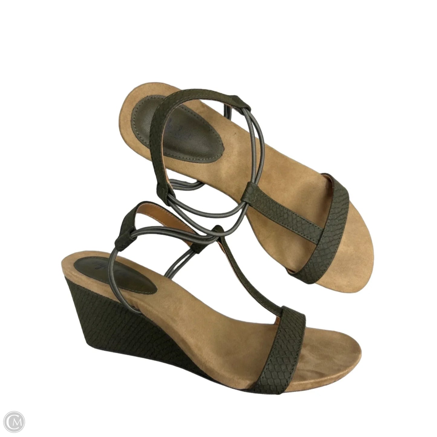 Sandals Heels Wedge By Style And Company In Green, Size: 8