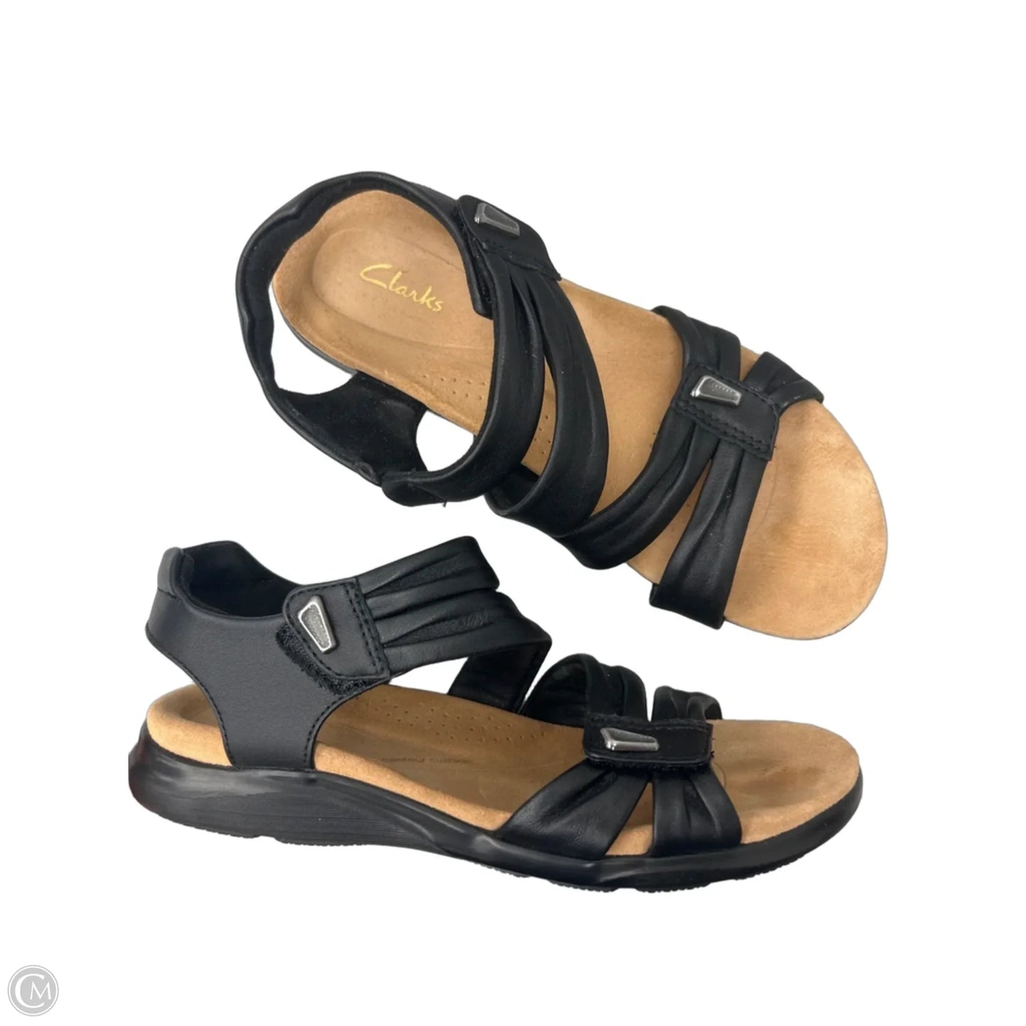 Sandals Flats By Clarks In Black, Size: 8