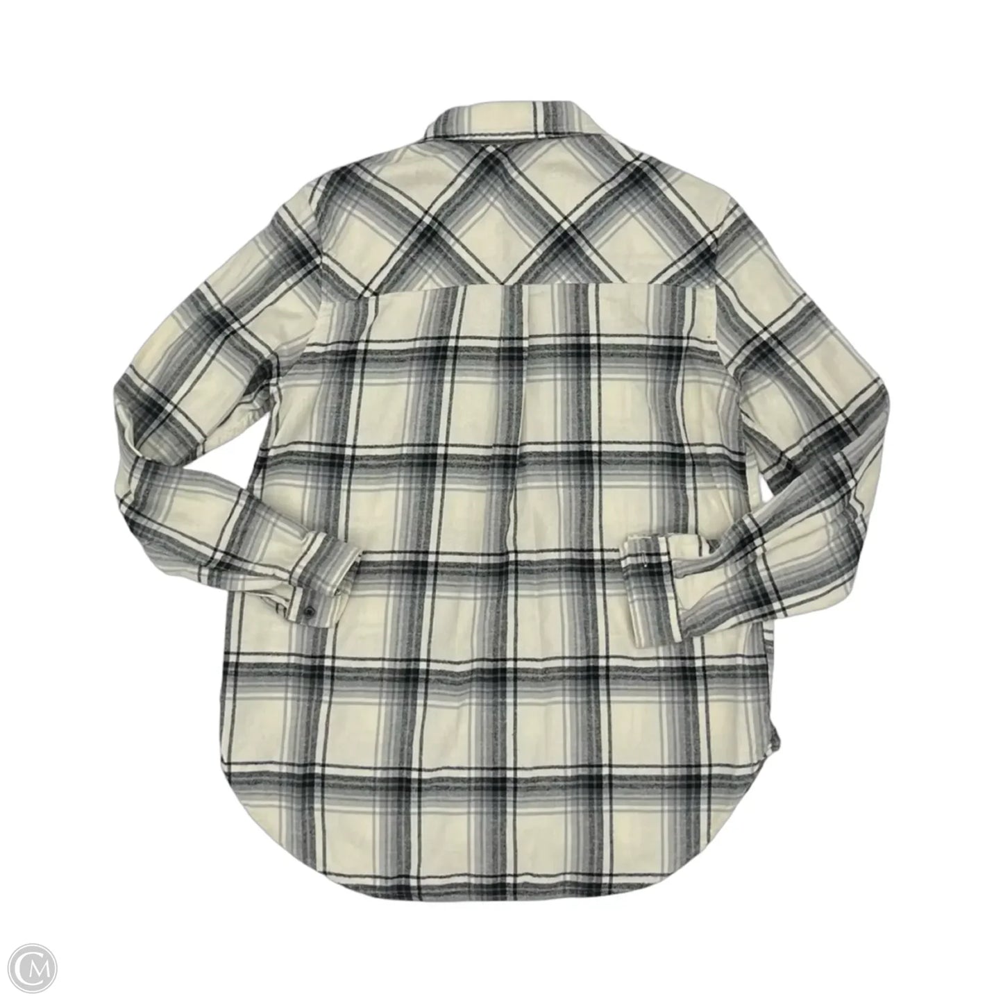 Blouse Long Sleeve By Gap In Cream & Grey, Size: M