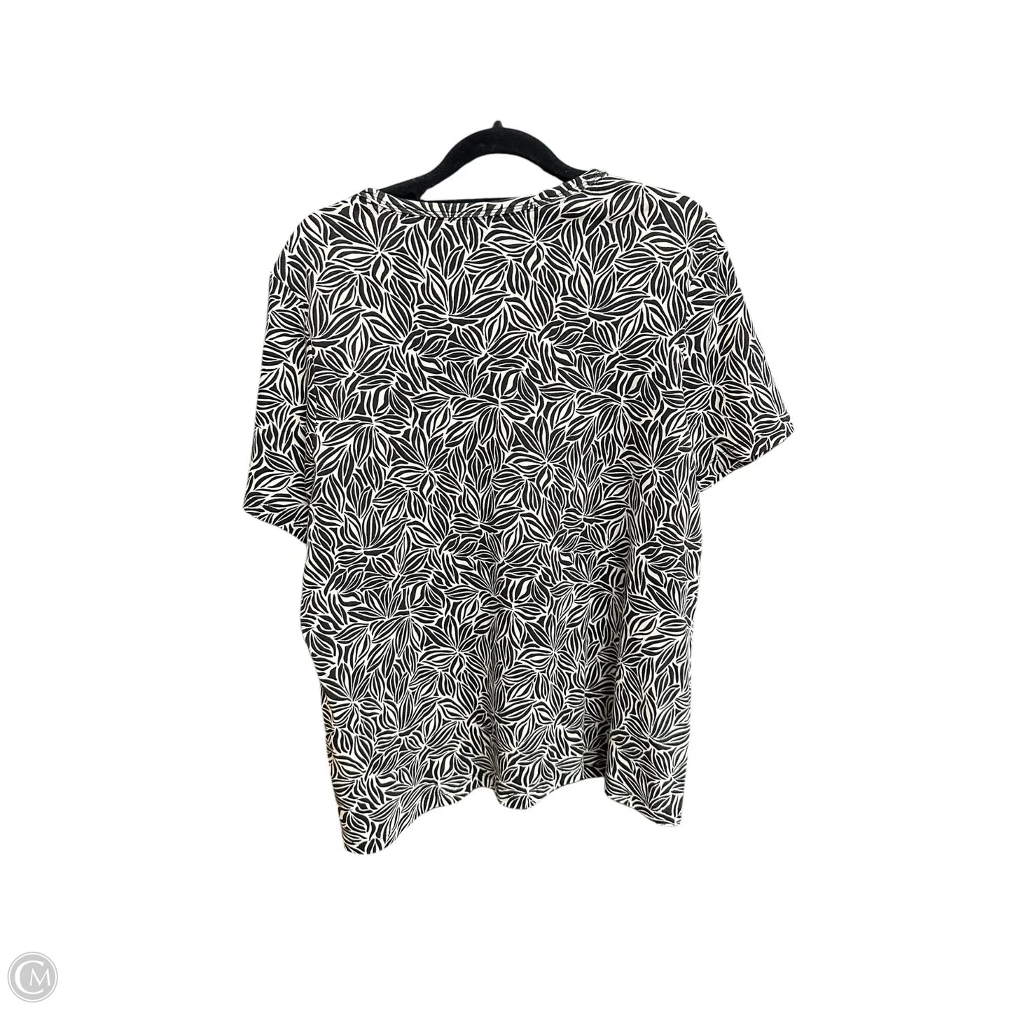 Top Short Sleeve Basic By Lands End In Floral Print, Size: Xl