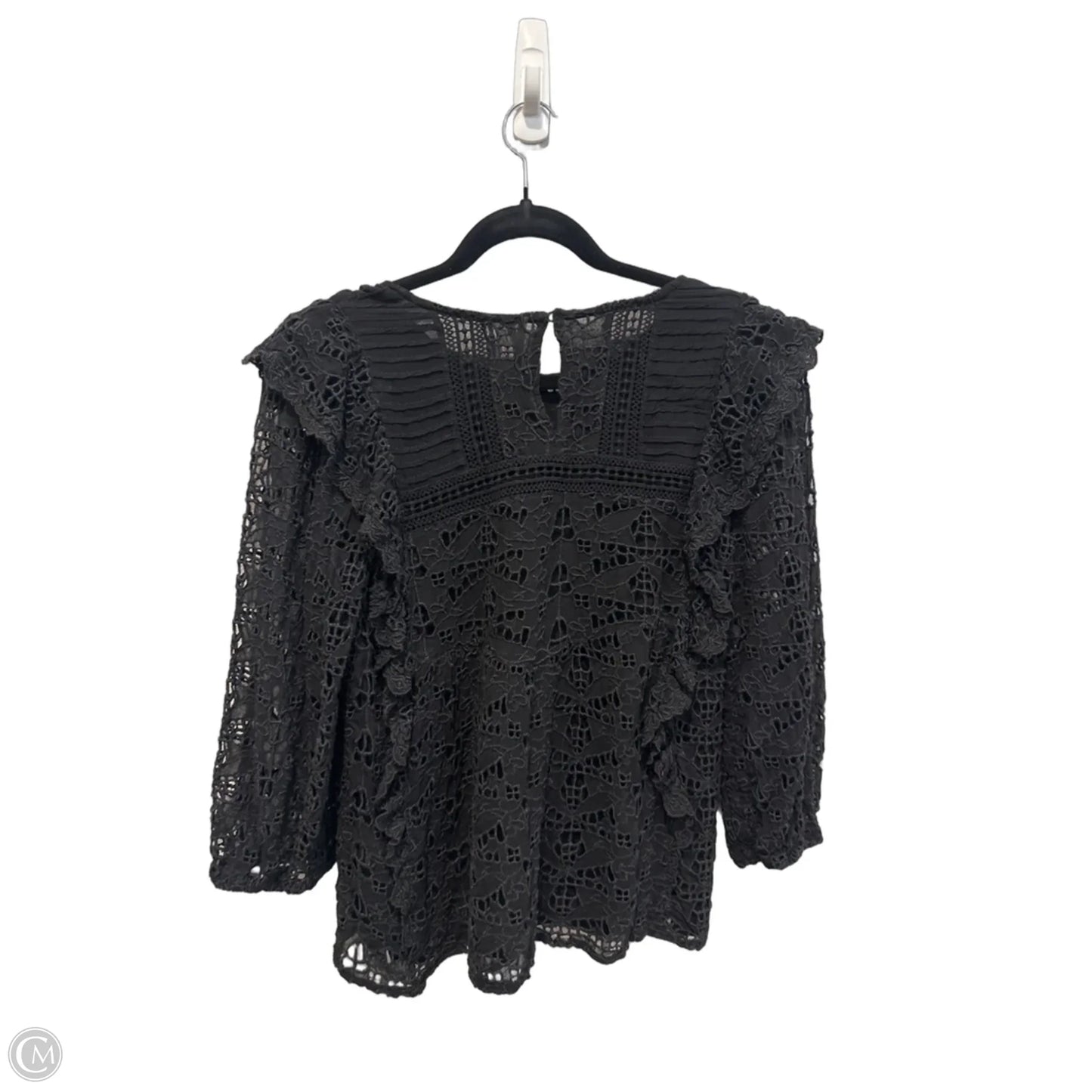 Top 3/4 Sleeve By Anthropologie In Black, Size: S