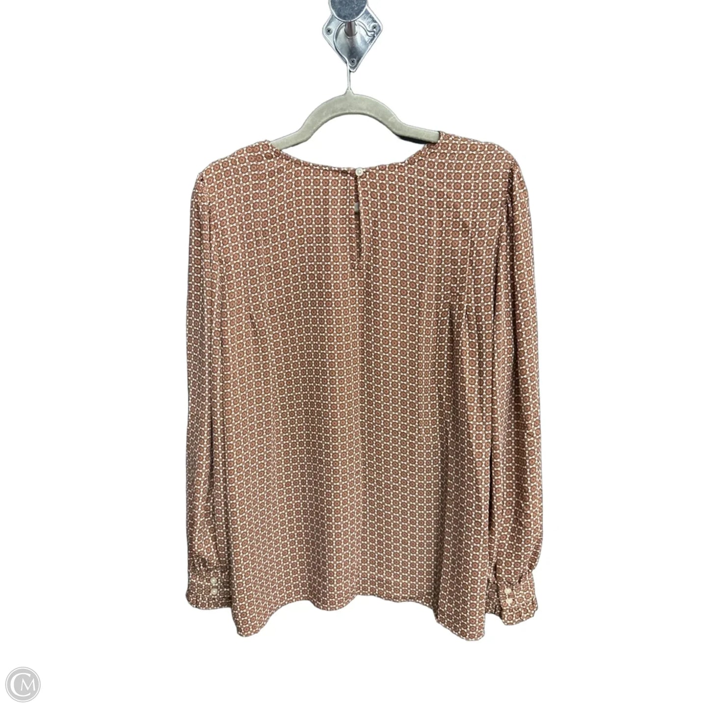 Top Long Sleeve By Loft In Geometric Pattern, Size: L