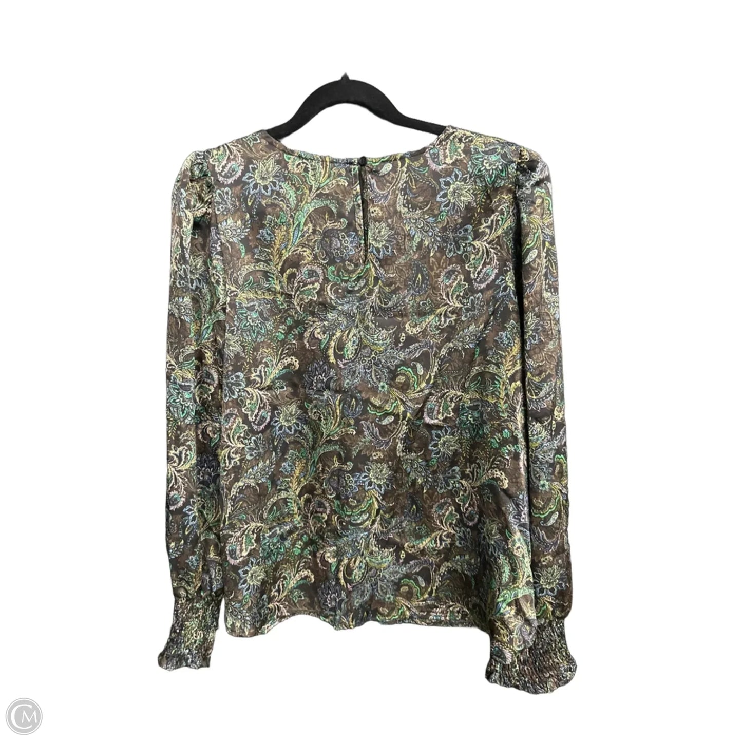 Top Long Sleeve By Pleione In Paisley Print, Size: Xl