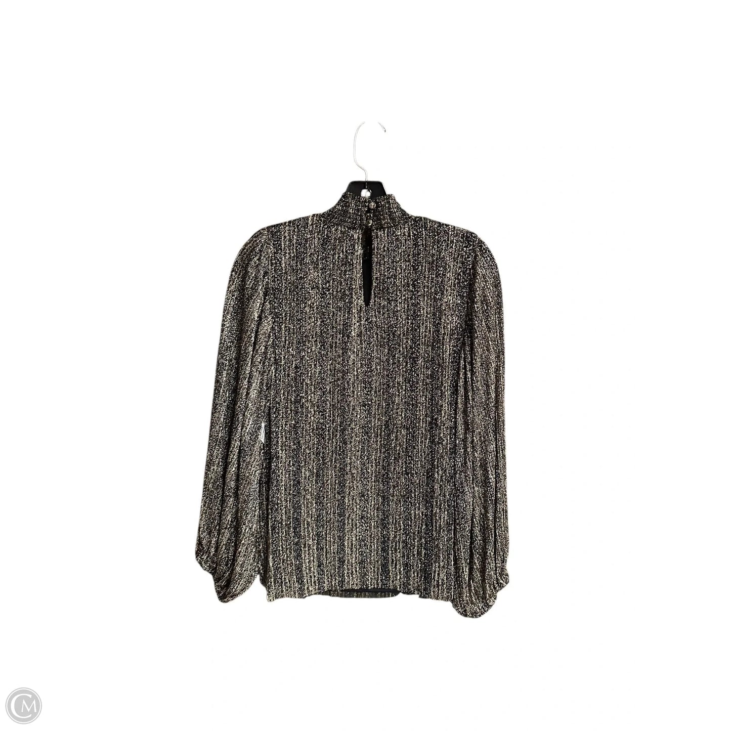 Top Long Sleeve By Vince Camuto In Black & Gold, Size: M
