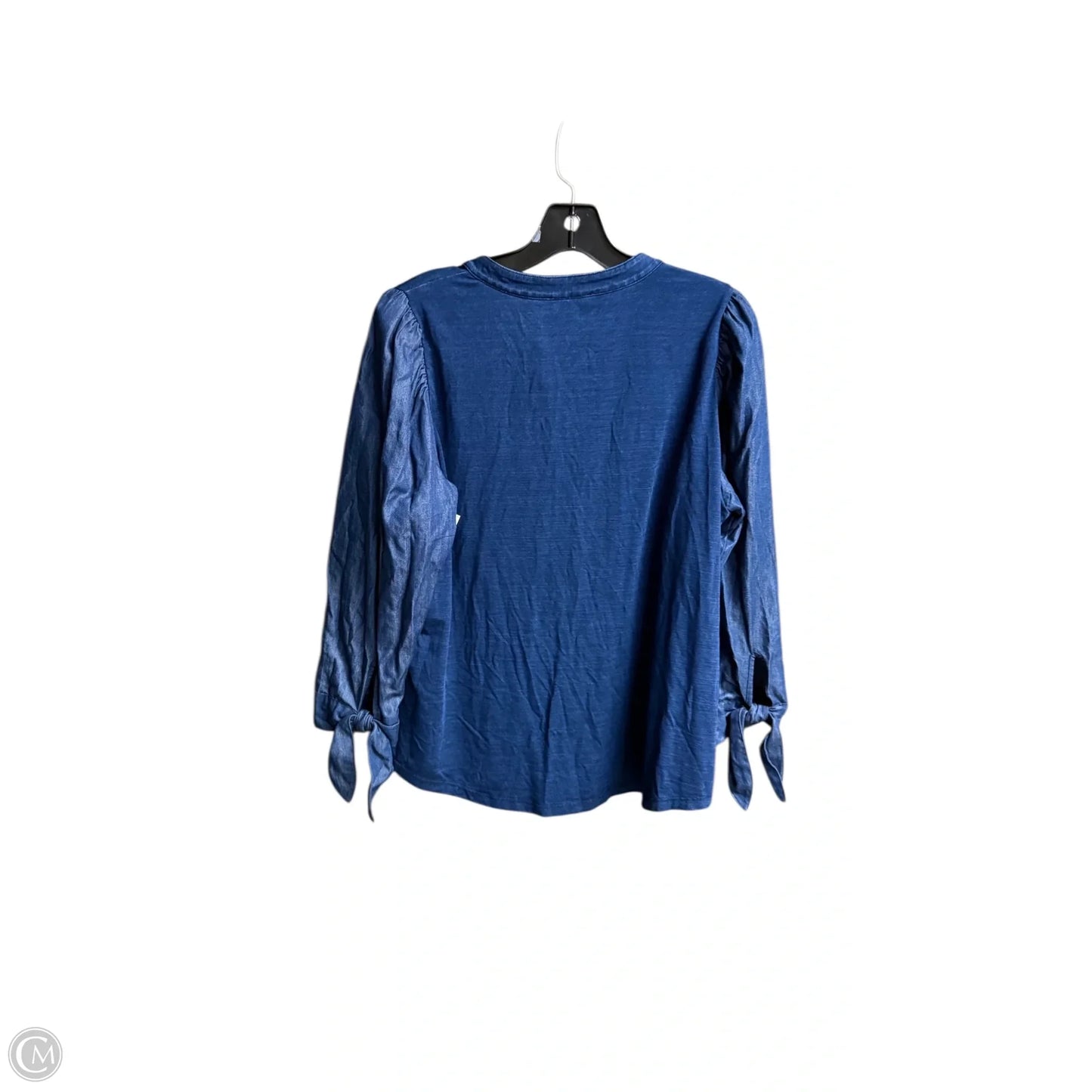 Top Long Sleeve By Chicos In Blue Denim, Size: L