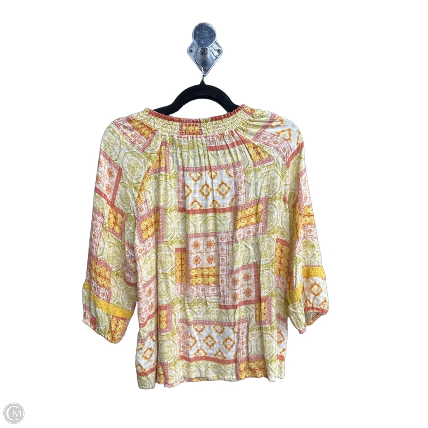 Top 3/4 Sleeve By Jane And Delancey In Geometric Pattern, Size: S