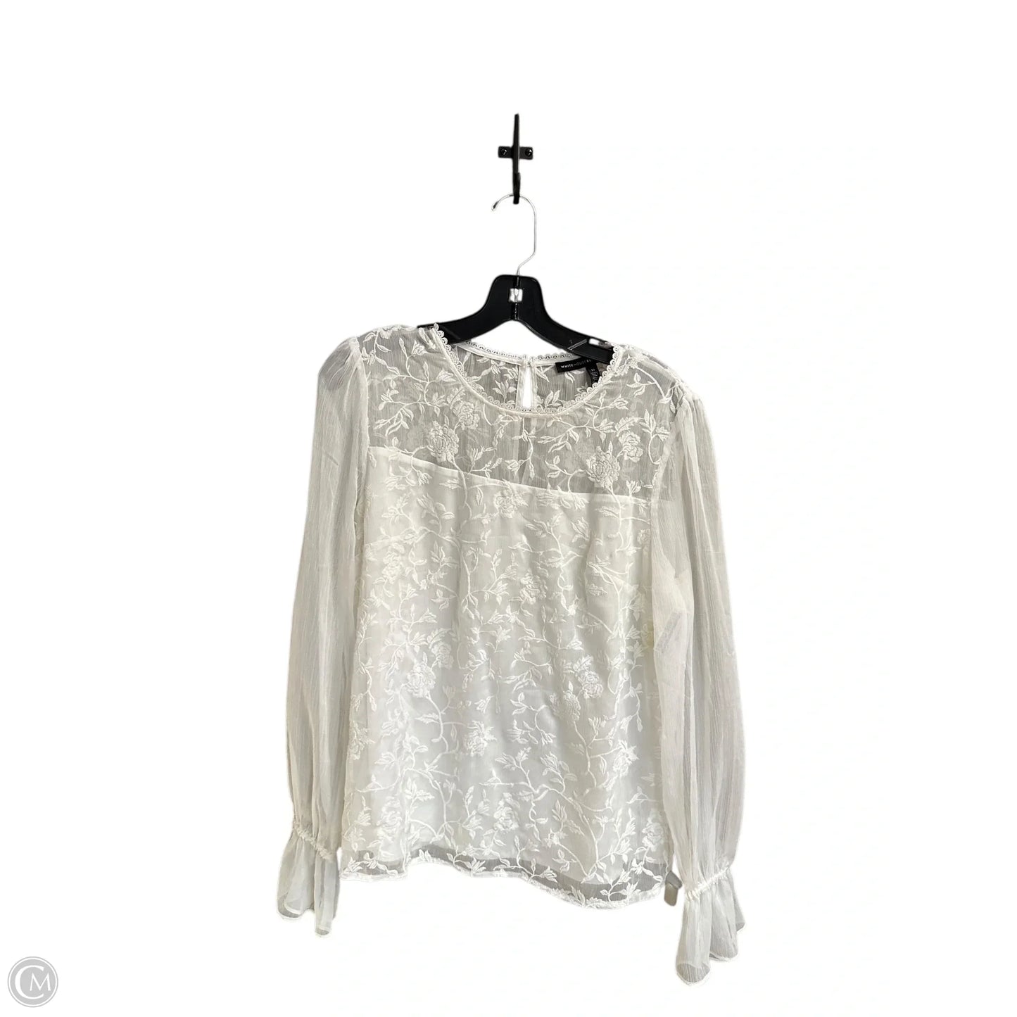 Top Long Sleeve By White House Black Market In White, Size: M